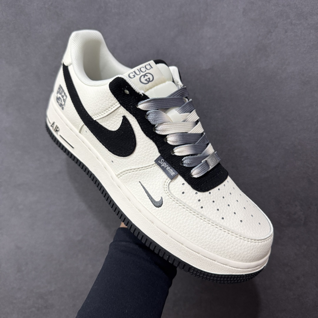 图片[3]-【定制版】Nike Air Force 1\’07 Low 古驰联名 米白黑帆布钩 空军一号低帮休闲板鞋  #原楦头原纸板 高端定制鞋盒 原厂鞋底 超高清洁度 细节完美 货号：XD2588-605  尺码：36 36.5 37.5 38 38.5 39 40 40.5 41 42 42.5 43 44 44.5 45-选品中心