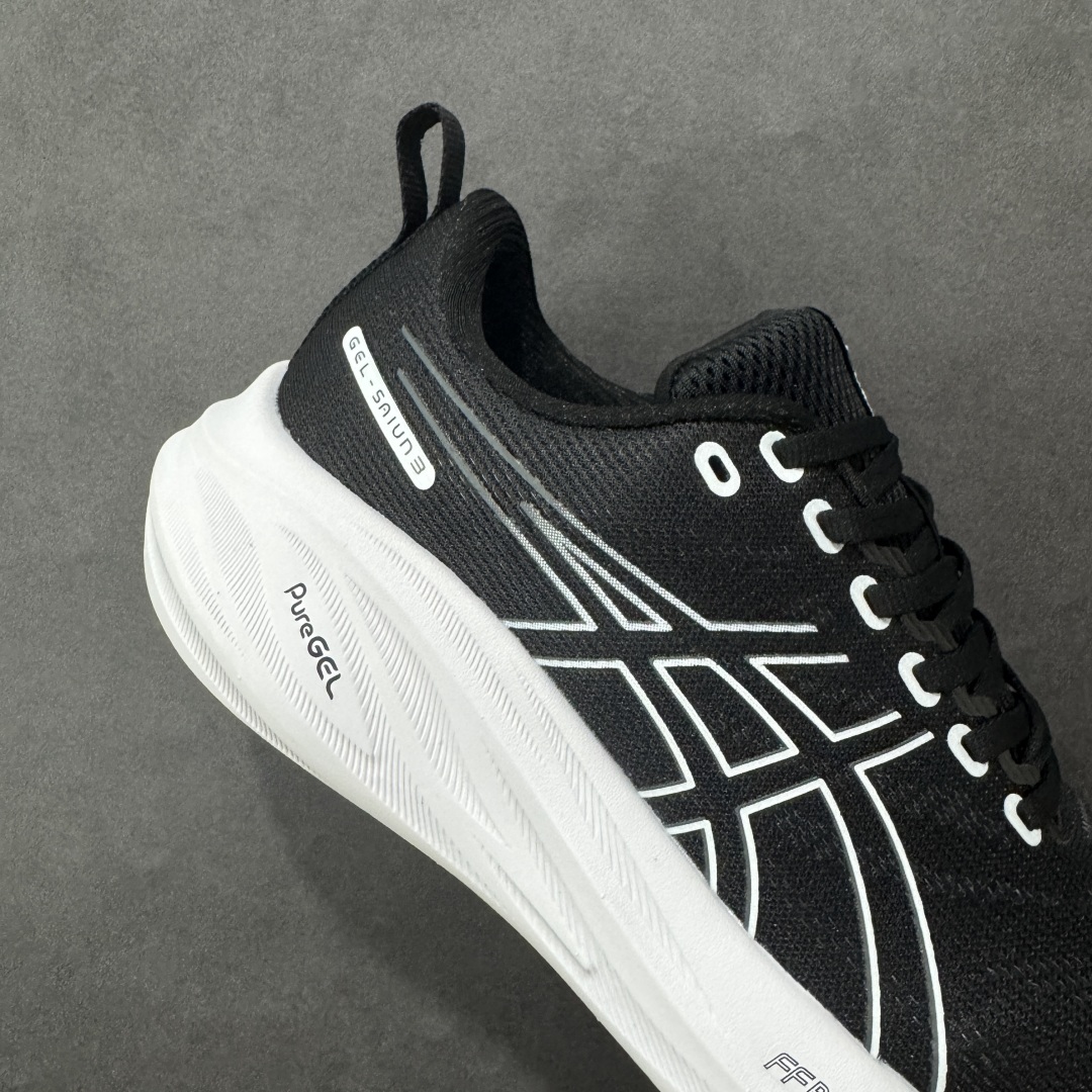 图片[6]-【公司级】ASICS 亚瑟士 GEL-SAIUN 3 缓震回弹运动跑鞋跑鞋男鞋运动鞋舒适透气 厚底增高老爹鞋 柔韧GEL胶缓震属性满载双层轻弹源动力，助力跑者开启突破征途FLYTEFOAM双层复合中底材质，土层轻质柔软减少负荷，下层为足底提供灵敏回弹触感，恰到好处的轻量与回弹重组升级，主力探寻自我节奏。后跟可视GEL缓震胶，坚韧有加的触地防护，自如转换冲击力。TRUSSTIC中足稳定片不仅平稳，更提高中足部刚性。 尺码： 40-45 编码： MGB250260-选品中心