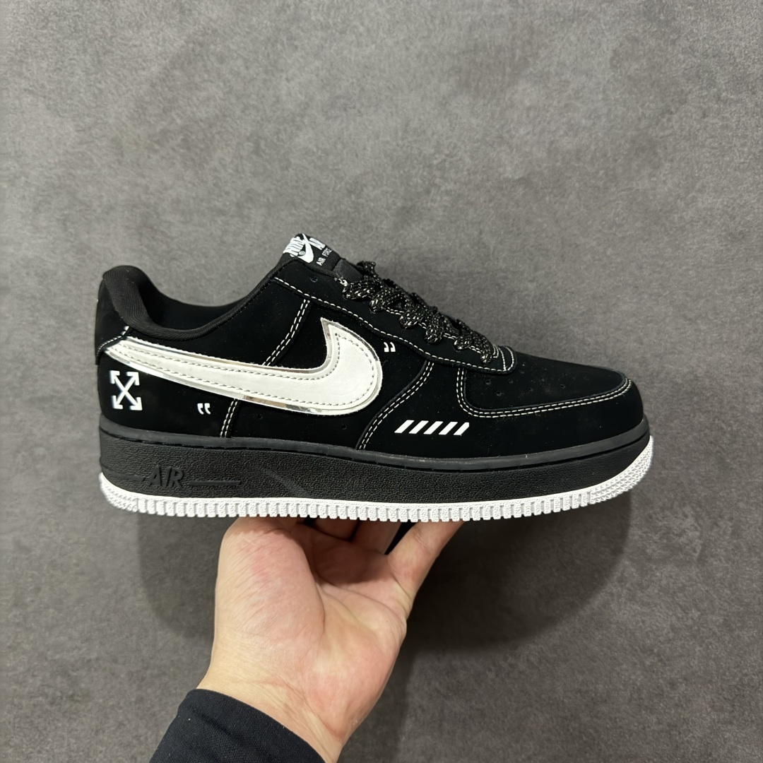 【定制版】Nike Air Force 1 \'07 Low “OFF-WHITE联名——黑银”空军一号 高端定制 低帮 运动鞋 休闲鞋 折边针车 工艺难度大 原楦头原纸板 原装鞋盒 定制五金配件 内置全掌气垫 原厂鞋底 货号:DK0188-083 尺码:36 36.5 37.5 38 38.5 39 40 40.5 41 42 42.5 43 44 44.5 45 编码:HXSB310320-选品中心