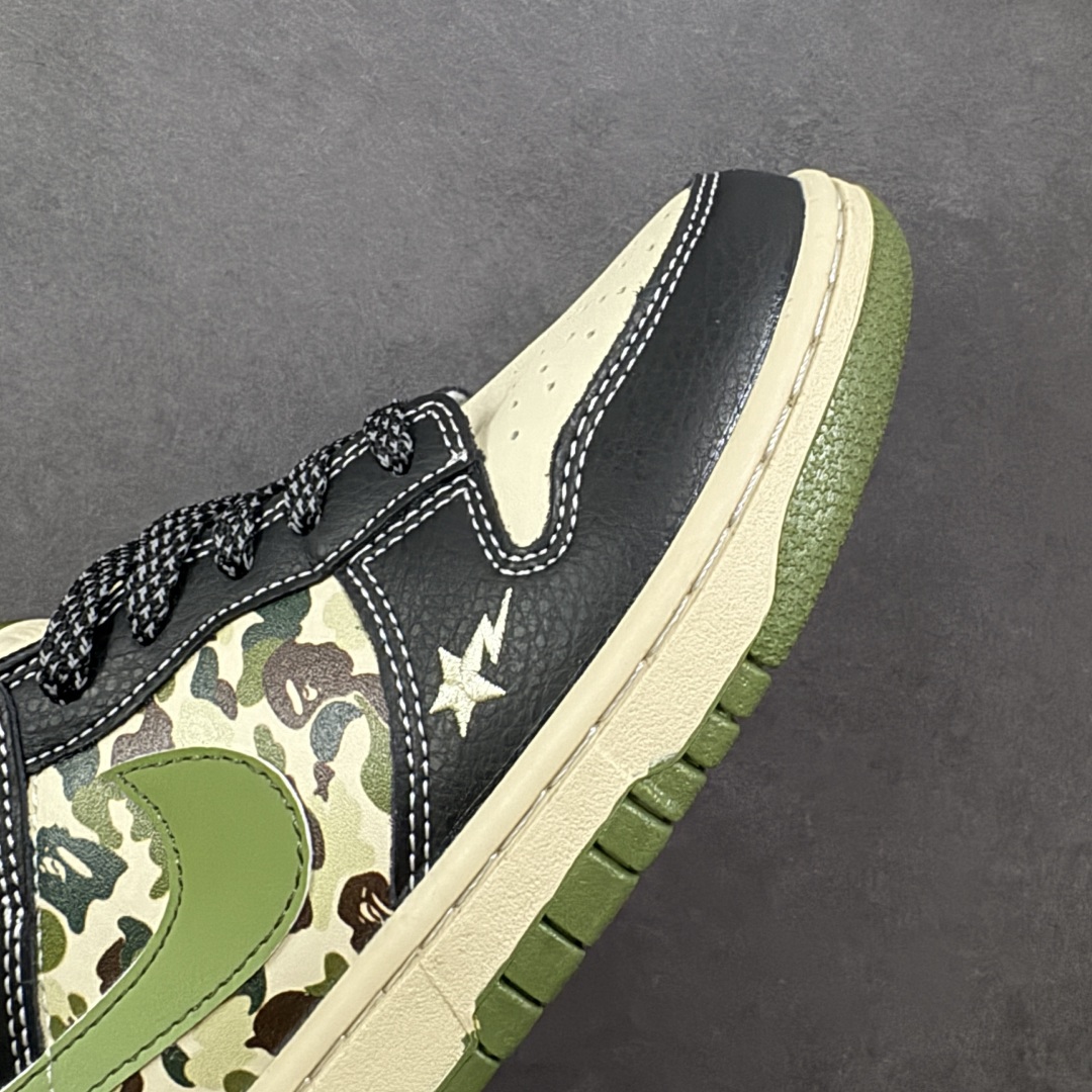 图片[5]-【定制版】Nike SB Dunk Low “Bape联名——迷彩黑绿勾” 高端定制 低帮休闲板鞋 定制鞋盒 大厂纯原品质出货 超高清洁度 皮料切割干净无任何毛边 细节完美 货号：SJ8888-003 尺码：36 36.5 37.5 38 38.5 39 40 40.5 41 42 42.5 43 44 44.5 45 编码：HXS330340-选品中心