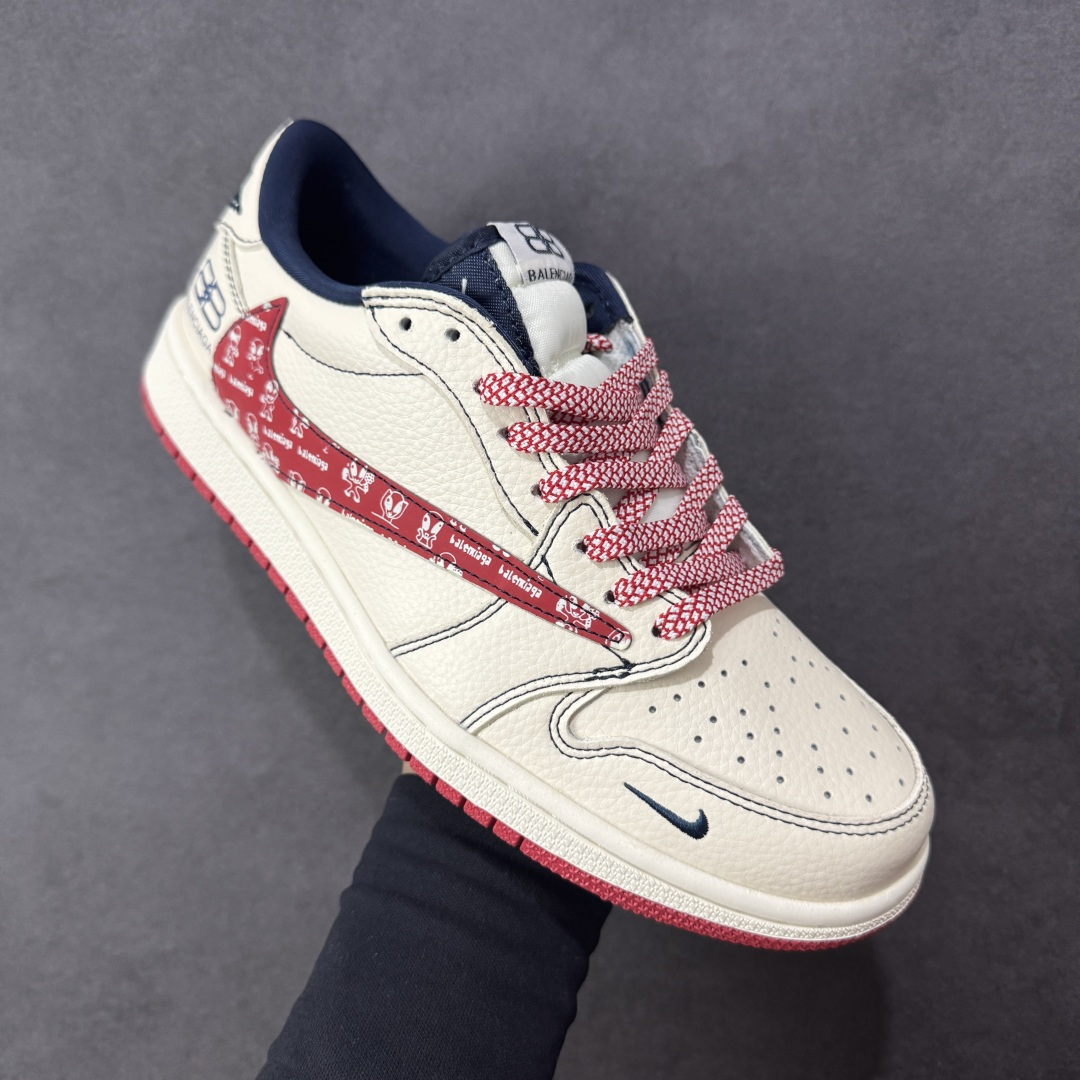 图片[3]-【定制版】Balenciaga x Air Jordan 1 Low 定制配色 巴黎世家联名 乔1 AJ1经典倒钩低帮休闲百搭板鞋   公司级版本 定制鞋盒 大厂流水作业生产 超高清洁度 皮料切割干净无任何毛边 细节完美 货号：DS2025-001  尺码：36 36.5 37.5 38 38.5 39 40 40.5 41 42 42.5 43 44 44.5 45 编码：HXSB330340-选品中心