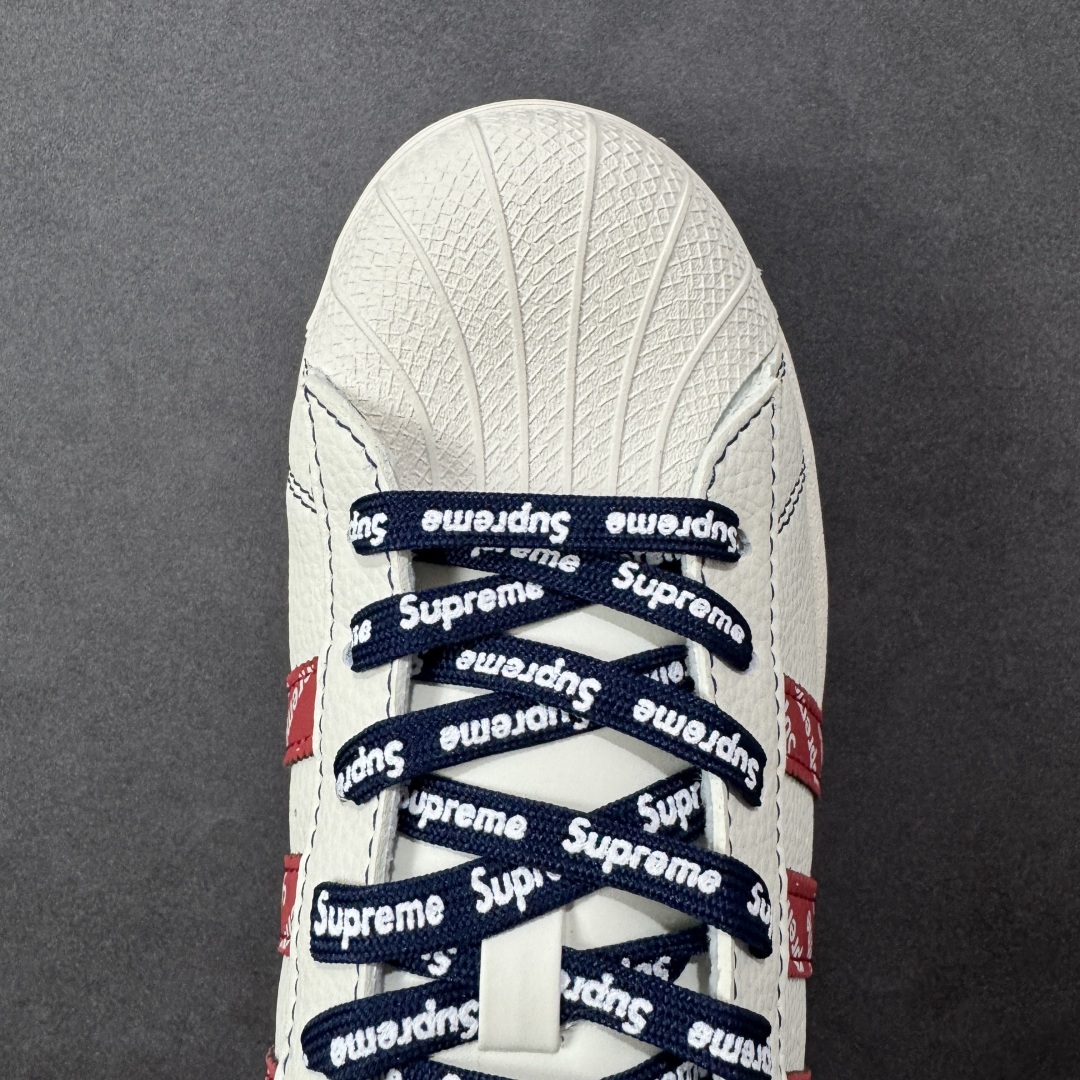 图片[8]-【定制版】AD Originals Superstar x The North Face x Superme 白红蓝 高端定制休闲运动板鞋 采用全新头层拼接皮革材质 后跟采用特色3D立体印字 渠道正品订单 诠释市场最高工艺水平 全鞋进口头层皮料打造 货号：QC2604 尺码：36-45-选品中心
