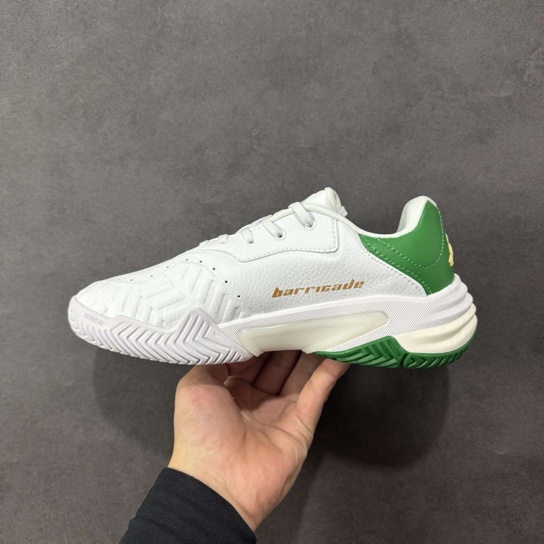 图片[2]-【公司级】Adidas Barricade 13 M LEATHER 百搭舒适 防滑耐磨 低帮 网球鞋 男款 白绿 JP7237 尺码：36-45带半码 编码：YBB260270-选品中心