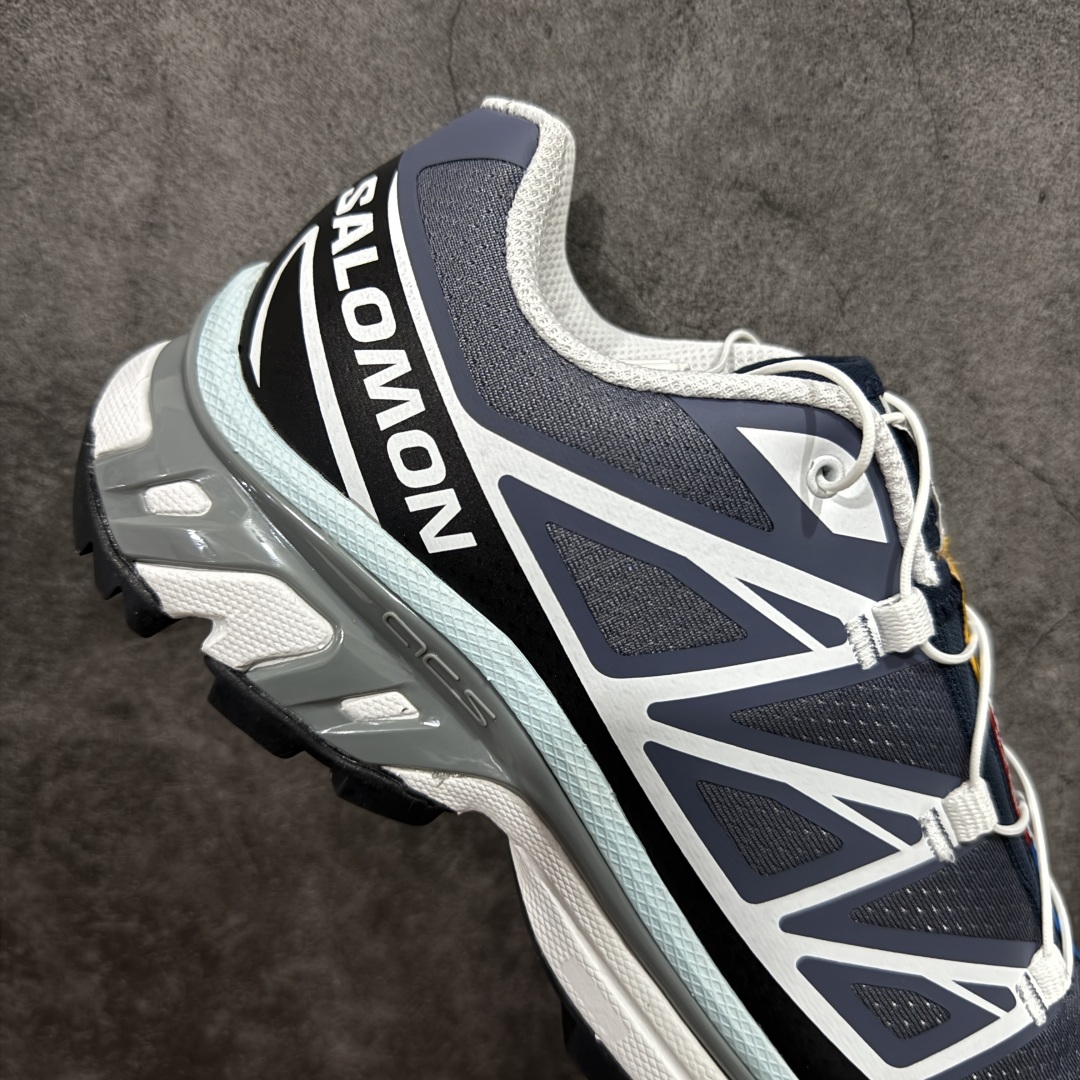 图片[7]-【S版纯原】SALOMON XT-6 GTX 萨洛蒙潮流越野机能户外功能鞋 灰蓝色478640 全新版本出货 好货不怕晚 品质 细节 材料都是肉眼可以见！ 售前售后也是其它工厂无法匹敌！ 纯原外贸平台特供订单 耗时半年巨作 全套原纸板楦头开发 原厂特供网布配套加持 确保原汁原味 完美呈现版型 原档数据独家私模五层组合大底 原装Ortholite轻量化鞋垫 中底布带钢印编号 原厂TPU锁扣 进口港宝加持 后跟自然饱满 还原公司包裹性 鞋面以“锯齿”状的包裹系统呈现 在基色底之下加入了各种色点缀 将公司的最新技术和时尚前卫的造型融入耐用的长跑款式中 鞋面由 TPU 薄膜制成 并焊接在高耐磨网眼上 使其既时尚又坚固 由 ACS底盘支撑 可增强稳定性和支撑力 以及由橡胶凸耳 Contragrip外底覆盖的 EVA 缓冲中底 旨在应对崎岖的地形 鞋舌上的彩色Salomon 标签、Quicklace 系统以及鞋头、鞋舌和鞋跟上的附加品牌使细节更加完美 让穿着者可以轻松驾驭户外与通勤下的任何运动生活场景 无缝鞋身户外随意纵横 颜值与脚感兼备 出街通勤 绝对非常吸睛 你值得拥有 尺码：36 36.5 37.5 38 38.5 39 40 40.5 41 42 42.5 43 44 44.5 45-选品中心