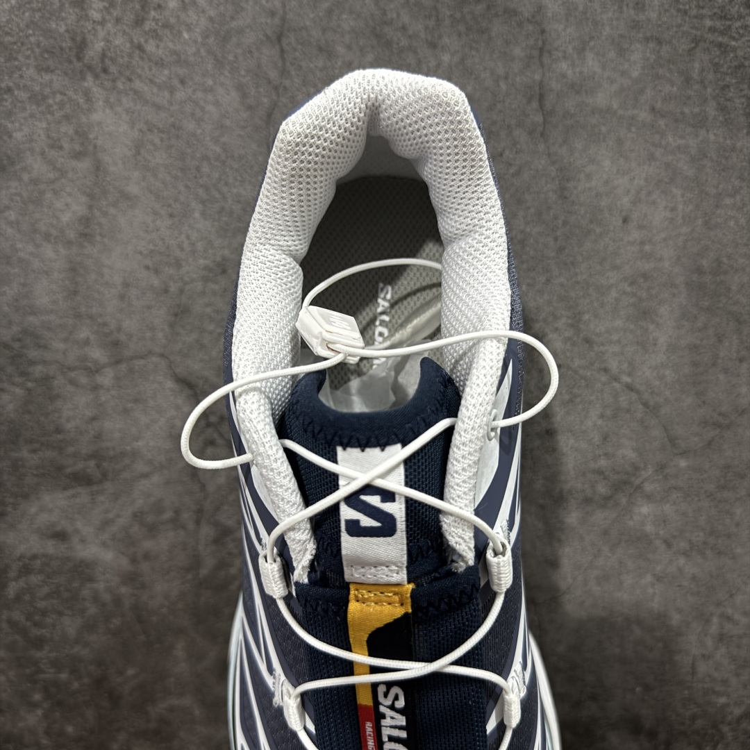图片[8]-【S版纯原】SALOMON XT-6 GTX 萨洛蒙潮流越野机能户外功能鞋 灰蓝色478640 全新版本出货 好货不怕晚 品质 细节 材料都是肉眼可以见！ 售前售后也是其它工厂无法匹敌！ 纯原外贸平台特供订单 耗时半年巨作 全套原纸板楦头开发 原厂特供网布配套加持 确保原汁原味 完美呈现版型 原档数据独家私模五层组合大底 原装Ortholite轻量化鞋垫 中底布带钢印编号 原厂TPU锁扣 进口港宝加持 后跟自然饱满 还原公司包裹性 鞋面以“锯齿”状的包裹系统呈现 在基色底之下加入了各种色点缀 将公司的最新技术和时尚前卫的造型融入耐用的长跑款式中 鞋面由 TPU 薄膜制成 并焊接在高耐磨网眼上 使其既时尚又坚固 由 ACS底盘支撑 可增强稳定性和支撑力 以及由橡胶凸耳 Contragrip外底覆盖的 EVA 缓冲中底 旨在应对崎岖的地形 鞋舌上的彩色Salomon 标签、Quicklace 系统以及鞋头、鞋舌和鞋跟上的附加品牌使细节更加完美 让穿着者可以轻松驾驭户外与通勤下的任何运动生活场景 无缝鞋身户外随意纵横 颜值与脚感兼备 出街通勤 绝对非常吸睛 你值得拥有 尺码：36 36.5 37.5 38 38.5 39 40 40.5 41 42 42.5 43 44 44.5 45-选品中心