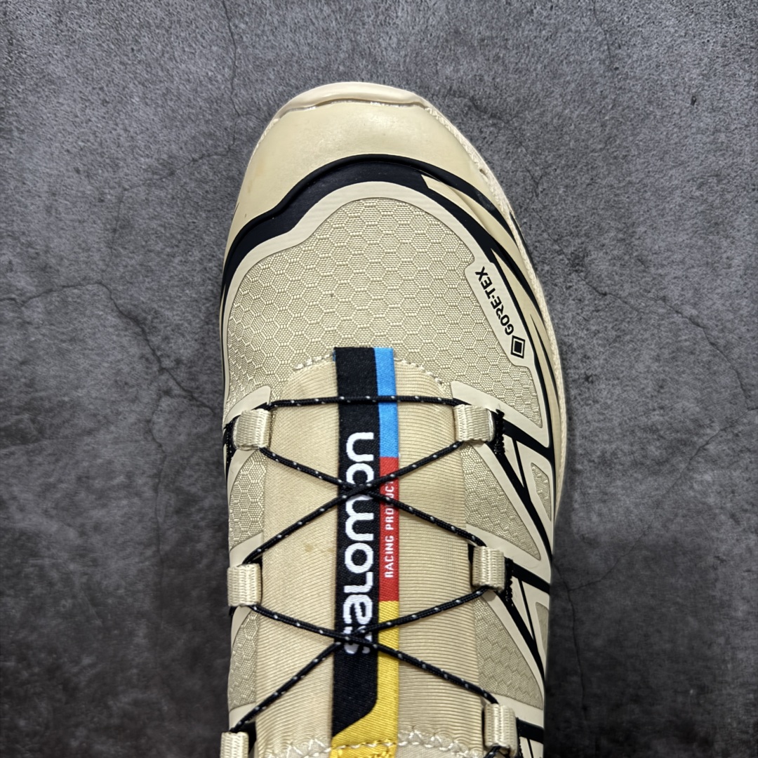 图片[5]-【PK升级版】SALOMON XT-6 GTX萨洛蒙潮流越野机能户外功能鞋 棕色 474455 全新版本出货 好货不怕晚 品质 细节 材料都是肉眼可以见！ 售前售后也是其它工厂无法匹敌！ 纯原外贸平台特供订单 耗时半年巨作 全套原纸板楦头开发 原厂特供网布配套加持 确保原汁原味 完美呈现版型 原档数据独家私模五层组合大底 原装Ortholite轻量化鞋垫 中底布带钢印编号 原厂TPU锁扣 进口港宝加持 后跟自然饱满 还原公司包裹性 鞋面以“锯齿”状的包裹系统呈现 在基色底之下加入了各种色点缀 将公司的最新技术和时尚前卫的造型融入耐用的长跑款式中 鞋面由 TPU 薄膜制成 并焊接在高耐磨网眼上 使其既时尚又坚固 由 ACS底盘支撑 可增强稳定性和支撑力 以及由橡胶凸耳 Contragrip外底覆盖的 EVA 缓冲中底 旨在应对崎岖的地形 鞋舌上的彩色Salomon 标签、Quicklace 系统以及鞋头、鞋舌和鞋跟上的附加品牌使细节更加完美 让穿着者可以轻松驾驭户外与通勤下的任何运动生活场景 无缝鞋身户外随意纵横 颜值与脚感兼备 出街通勤 绝对非常吸睛 你值得拥有 尺码：36 36.5 37.5 38 38.5 39 40 40.5 41 42 42.5 43 44 44.5 45-选品中心