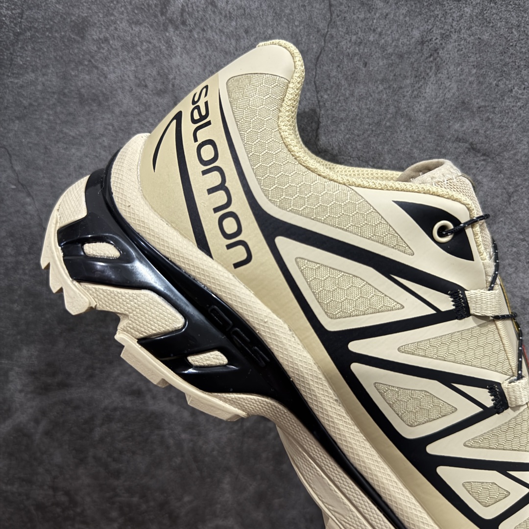 图片[7]-【PK升级版】SALOMON XT-6 GTX萨洛蒙潮流越野机能户外功能鞋 棕色 474455 全新版本出货 好货不怕晚 品质 细节 材料都是肉眼可以见！ 售前售后也是其它工厂无法匹敌！ 纯原外贸平台特供订单 耗时半年巨作 全套原纸板楦头开发 原厂特供网布配套加持 确保原汁原味 完美呈现版型 原档数据独家私模五层组合大底 原装Ortholite轻量化鞋垫 中底布带钢印编号 原厂TPU锁扣 进口港宝加持 后跟自然饱满 还原公司包裹性 鞋面以“锯齿”状的包裹系统呈现 在基色底之下加入了各种色点缀 将公司的最新技术和时尚前卫的造型融入耐用的长跑款式中 鞋面由 TPU 薄膜制成 并焊接在高耐磨网眼上 使其既时尚又坚固 由 ACS底盘支撑 可增强稳定性和支撑力 以及由橡胶凸耳 Contragrip外底覆盖的 EVA 缓冲中底 旨在应对崎岖的地形 鞋舌上的彩色Salomon 标签、Quicklace 系统以及鞋头、鞋舌和鞋跟上的附加品牌使细节更加完美 让穿着者可以轻松驾驭户外与通勤下的任何运动生活场景 无缝鞋身户外随意纵横 颜值与脚感兼备 出街通勤 绝对非常吸睛 你值得拥有 尺码：36 36.5 37.5 38 38.5 39 40 40.5 41 42 42.5 43 44 44.5 45-选品中心