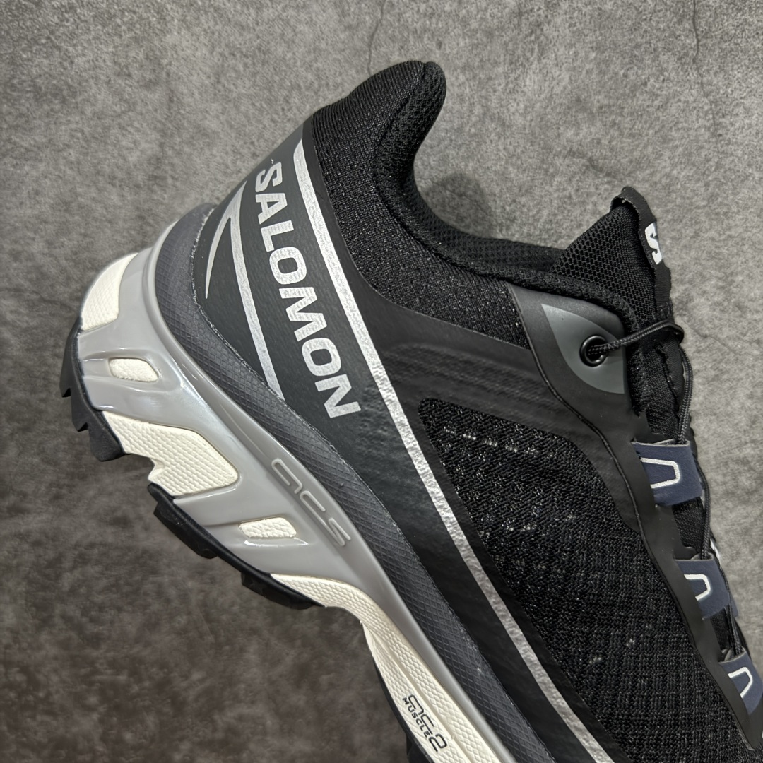 图片[7]-【PK升级版】SALOMON XT-6 FT 萨洛蒙潮流越野机能户外功能鞋 黑银 478640 全新版本出货 好货不怕晚 品质 细节 材料都是肉眼可以见！ 售前售后也是其它工厂无法匹敌！ 纯原外贸平台特供订单 耗时半年巨作 全套原纸板楦头开发 原厂特供网布配套加持 确保原汁原味 完美呈现版型 原档数据独家私模五层组合大底 原装Ortholite轻量化鞋垫 中底布带钢印编号 原厂TPU锁扣 进口港宝加持 后跟自然饱满 还原公司包裹性 鞋面以“锯齿”状的包裹系统呈现 在基色底之下加入了各种色点缀 将公司的最新技术和时尚前卫的造型融入耐用的长跑款式中 鞋面由 TPU 薄膜制成 并焊接在高耐磨网眼上 使其既时尚又坚固 由 ACS底盘支撑 可增强稳定性和支撑力 以及由橡胶凸耳 Contragrip外底覆盖的 EVA 缓冲中底 旨在应对崎岖的地形 鞋舌上的彩色Salomon 标签、Quicklace 系统以及鞋头、鞋舌和鞋跟上的附加品牌使细节更加完美 让穿着者可以轻松驾驭户外与通勤下的任何运动生活场景 无缝鞋身户外随意纵横 颜值与脚感兼备 出街通勤 绝对非常吸睛 你值得拥有 尺码：36 36.5 37.5 38 38.5 39 40 40.5 41 42 42.5 43 44 44.5 45-选品中心