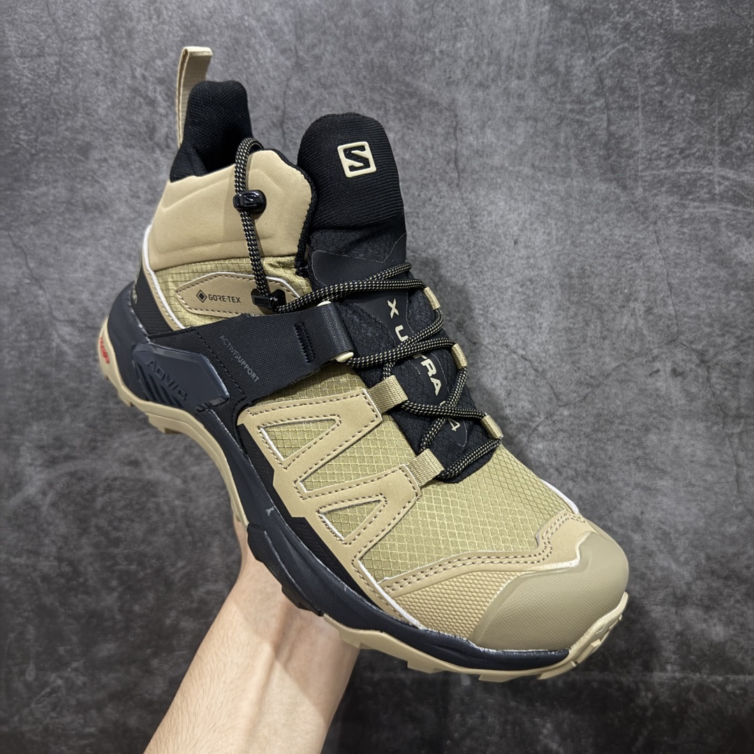 图片[3]-【莞产版本】SALOMON萨洛蒙 X Ultra 4 MID GTX 舒适 耐磨防水包裹性支撑抗冲击 中帮 户外功能鞋 男款 Salomon萨洛蒙 X ULTRA 4 MID GTX 从整体的鞋身设计不难看出从大哥4D的影子，无论是分段的鞋头包裹还是鞋侧的锯尺化设计，都沿袭了这一经典的设计理念。极致的性能与穿着的舒适性这盏天平它找到了绝妙的平衡。Advanced Chassis®这款大底的耐用性和抓地力相当不错，这双鞋上能漫步山野 下能融入城市之间。 尺码：40-46-选品中心