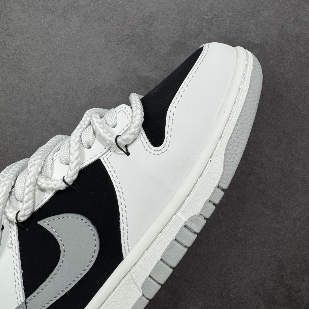 图片[5]-【YC版本】Nike Dunk Low 墨之影 高端定制 此款以经典Dunk鞋型为模版，上演一场黑白灰的视觉艺术。白色主调极致清爽，易于搭配，深灰色Swoosh以破墨笔法勾勒出凌厉轨迹。侧翼飞翼Logo如印章压角，后跟「AMPR」代号低调烙印身份。黑白灰的层次随光影流动，高级感已在虚实浓淡间自成格局。 货号： WB0518-091 尺码： 40 40.5 41 42 42.5 43 44 44.5 45 46 编码：HXSB330340-选品中心