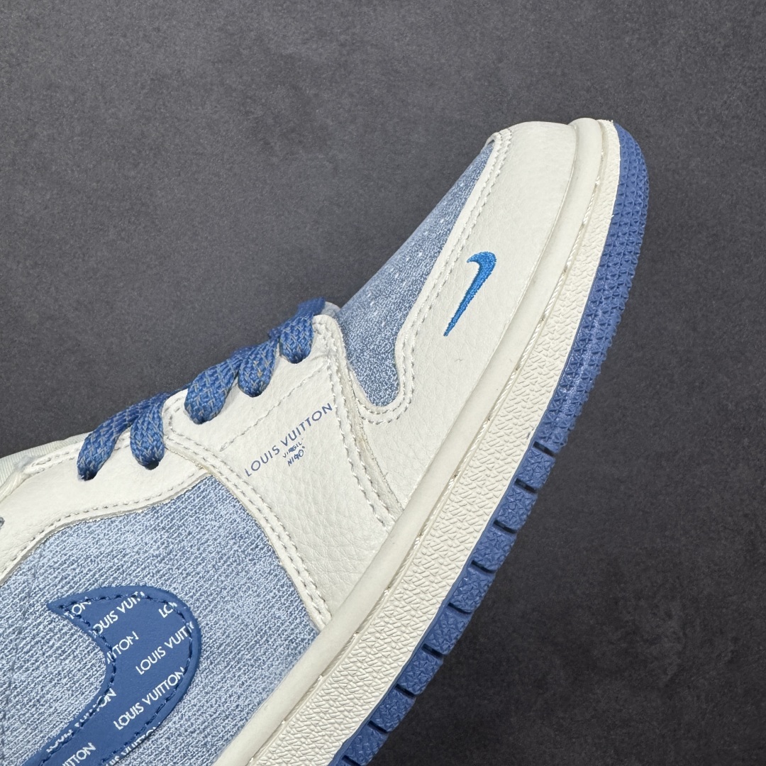图片[5]-【定制版】高端定制Air Jordan 1 Low AJ1 乔1 “路易威登LV联名—灰牛仔深蓝钩 高端定制 低帮复古篮球鞋 #定制鞋盒 大厂纯原品质出货 超高清洁度 皮料切割干净无任何毛边 细节完美 货号：QD1988-003 尺码：36 36.5 37.5 38 38.5 39 40 40.5 41 42 42.5 43 44 44.5 45 编码：HXSB330340-选品中心