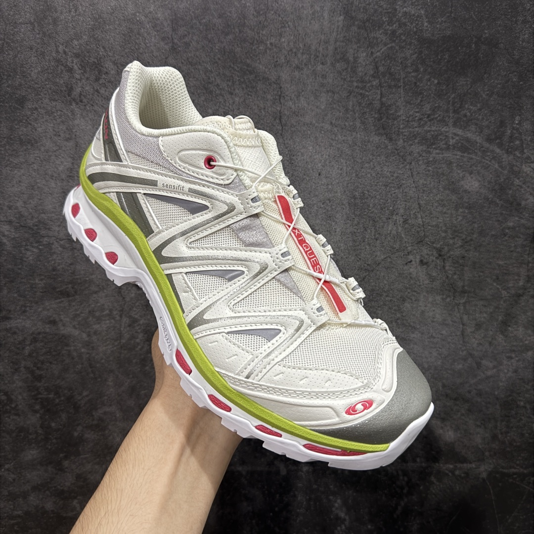 图片[3]-【666版本】Salomon XT-QUEST ADV 萨洛蒙情侣款户外机能鞋 白绿色 478851 全新品质 巅峰之作 所有配色均购物原版拆解1：1开发 原材料打造 非市场公版便宜货 私模大底 清洁度比市场所有版本都高 全套原纸板楦头开发 原厂网布配套 确保原汁原味 完美呈现版型 原档数据独家私模五层组合大底 原装Ortholite轻量化鞋垫 中底布带钢印编号 原厂TPU锁扣 进口港宝加持 后跟自然饱满 还原公司包裹性 鞋面采用SENSIFT贴合技术 全方位贴合包裹脚型 鞋跟部鞋底牵引设计 提供强大的抓地性能 更适应野外崎岖不平的道路 其4D ADVANCED CHASSIS底盘 材料轻量大化 钉齿设计更具稳定性 防护性 鞋底易磨损区运用CONTAGRIP高耐磨材料 应对城市硬质路面长距离跑考验 尺码：36 36.5 37.5 38 38.5 39 40 40.5 41 42 42.5 43 44 45 46-选品中心