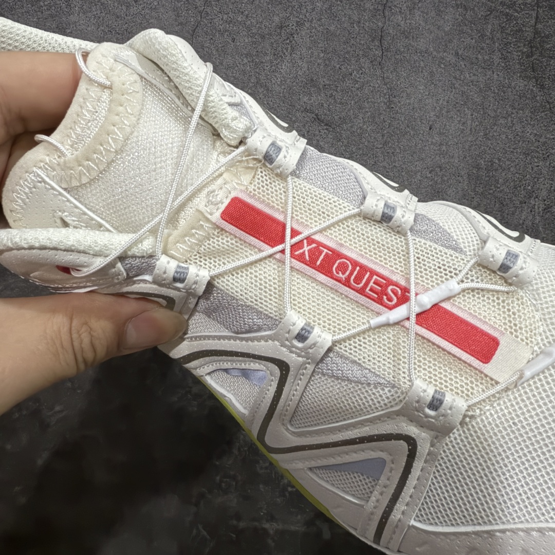 图片[7]-【666版本】Salomon XT-QUEST ADV 萨洛蒙情侣款户外机能鞋 白绿色 478851 全新品质 巅峰之作 所有配色均购物原版拆解1：1开发 原材料打造 非市场公版便宜货 私模大底 清洁度比市场所有版本都高 全套原纸板楦头开发 原厂网布配套 确保原汁原味 完美呈现版型 原档数据独家私模五层组合大底 原装Ortholite轻量化鞋垫 中底布带钢印编号 原厂TPU锁扣 进口港宝加持 后跟自然饱满 还原公司包裹性 鞋面采用SENSIFT贴合技术 全方位贴合包裹脚型 鞋跟部鞋底牵引设计 提供强大的抓地性能 更适应野外崎岖不平的道路 其4D ADVANCED CHASSIS底盘 材料轻量大化 钉齿设计更具稳定性 防护性 鞋底易磨损区运用CONTAGRIP高耐磨材料 应对城市硬质路面长距离跑考验 尺码：36 36.5 37.5 38 38.5 39 40 40.5 41 42 42.5 43 44 45 46-选品中心