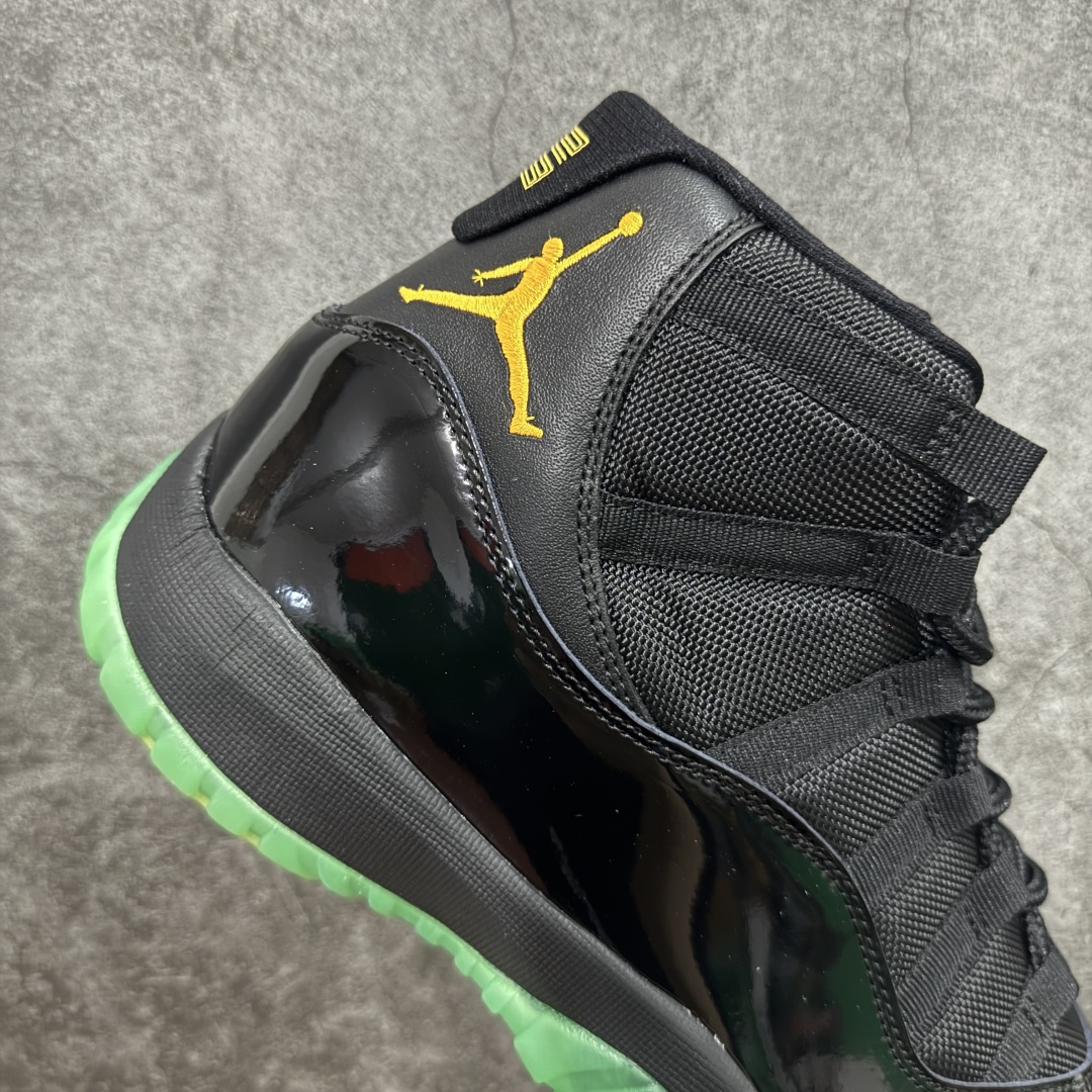 图片[7]-【外贸版】Air Jordan 11 Retro AJ11 乔11黑绿 CT8012-037   原楦原档案数据开模打造 原厂中底拉帮钢印 原厂漆皮 防冻不开裂 头层皮料 原装鞋撑 水晶大底正确色度色泽 原楦原数据刺绣 原厂车缝走线及对位 毫厘不差 飞人logo采用原数据电脑刺绣 原装正品碳纤维真实碳板 增强抗扭 原内标 原盒标 正确官方原盒 原厂防氧化水晶外底 原厂配套厂全掌solo气垫 尺码：40 40.5 41 42 42.5 43 44 44.5 45 46 47.5 48.5-选品中心