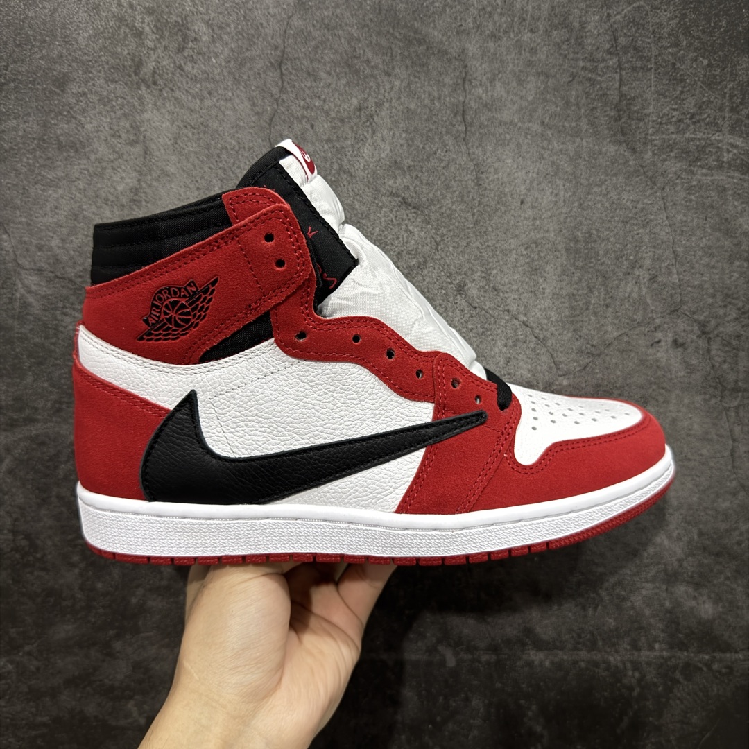 【Ljr特供】Travis Scott x Air Jordan AJ1 High OG SP TS联名红白倒钩高帮 DH3277-601 全新改良批次 圈内最强倒钩系列 高端零售裸鞋圈特供批次 SZ原厂全套原楦原纸板冲刀磨具开发 原厂皮料加持 原厂港宝加持定型后跟R度完美 同源原厂电绣 飞翼针数密度立体效果一致 百分百一致原鞋 原厂拉帮工艺 针距密度一致 后跟弧度收口自然不对折 极致一眼正品既视感 进口玻璃冲刀皮料裁剪零毛边 全鞋电脑针车工艺 品控清洁度最高QC检验标准 免检产品 原厂订购鞋盒、鞋标、防尘纸、鞋撑、鞋带 追求极致的原厂味道 尺码：40.5 41 42 42.5 43 44 44.5 45 46 47.5 48.5-选品中心