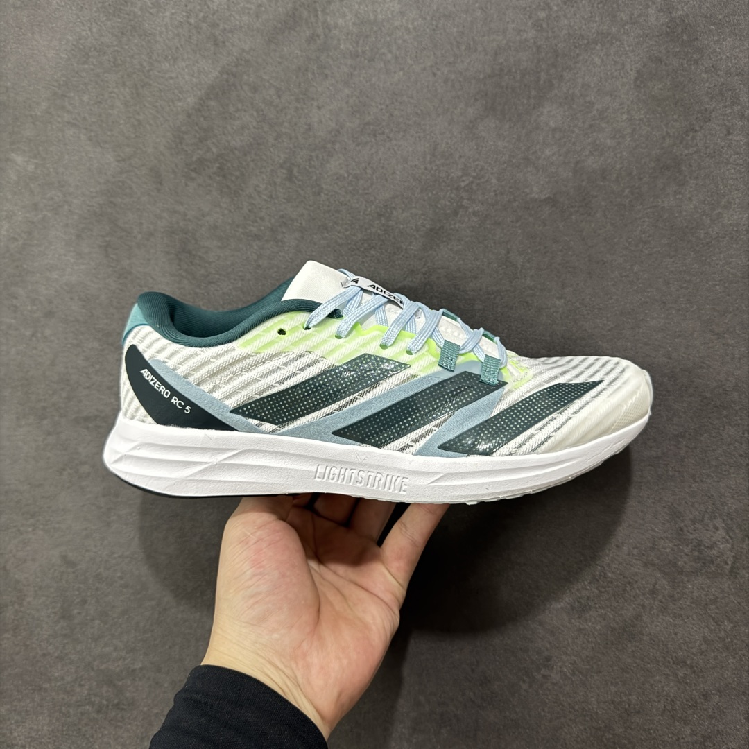 【公司级】Adidas Adizero Rc 5 减震透气休闲训练跑步鞋 沿袭 ADIZERO 系列传统 专为训练备赛设计的专业跑鞋 TORSION SYSTEM 技术 支撑快跑带来的落地冲击力 网材鞋面透气 透湿 排汗 橡胶外底 防滑耐磨 货号: ID6914 尺码: 36 36.5 37.5 38 38.5 39 40 40.5 41 42 42.5 43 44 45-选品中心