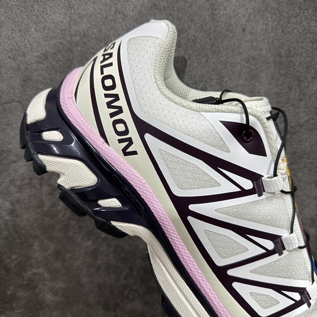图片[7]-【S版纯原】SALOMON XT-6 萨洛蒙潮流越野机能户外功能鞋 米粉色 478646 全新版本出货 好货不怕晚 品质 细节 材料都是肉眼可以见！ 售前售后也是其它工厂无法匹敌！ 纯原外贸平台特供订单 耗时半年巨作 全套原纸板楦头开发 原厂特供网布配套加持 确保原汁原味 完美呈现版型 原档数据独家私模五层组合大底 原装Ortholite轻量化鞋垫 中底布带钢印编号 原厂TPU锁扣 进口港宝加持 后跟自然饱满 还原公司包裹性 鞋面以“锯齿”状的包裹系统呈现 在基色底之下加入了各种色点缀 将公司的最新技术和时尚前卫的造型融入耐用的长跑款式中 鞋面由 TPU 薄膜制成 并焊接在高耐磨网眼上 使其既时尚又坚固 由 ACS底盘支撑 可增强稳定性和支撑力 以及由橡胶凸耳 Contragrip外底覆盖的 EVA 缓冲中底 旨在应对崎岖的地形 鞋舌上的彩色Salomon 标签、Quicklace 系统以及鞋头、鞋舌和鞋跟上的附加品牌使细节更加完美 让穿着者可以轻松驾驭户外与通勤下的任何运动生活场景 无缝鞋身户外随意纵横 颜值与脚感兼备 出街通勤 绝对非常吸睛 你值得拥有 尺码：36 36.5 37.5 38 38.5 39 40 40.5 41 42 42.5 43 44 44.5 45-选品中心