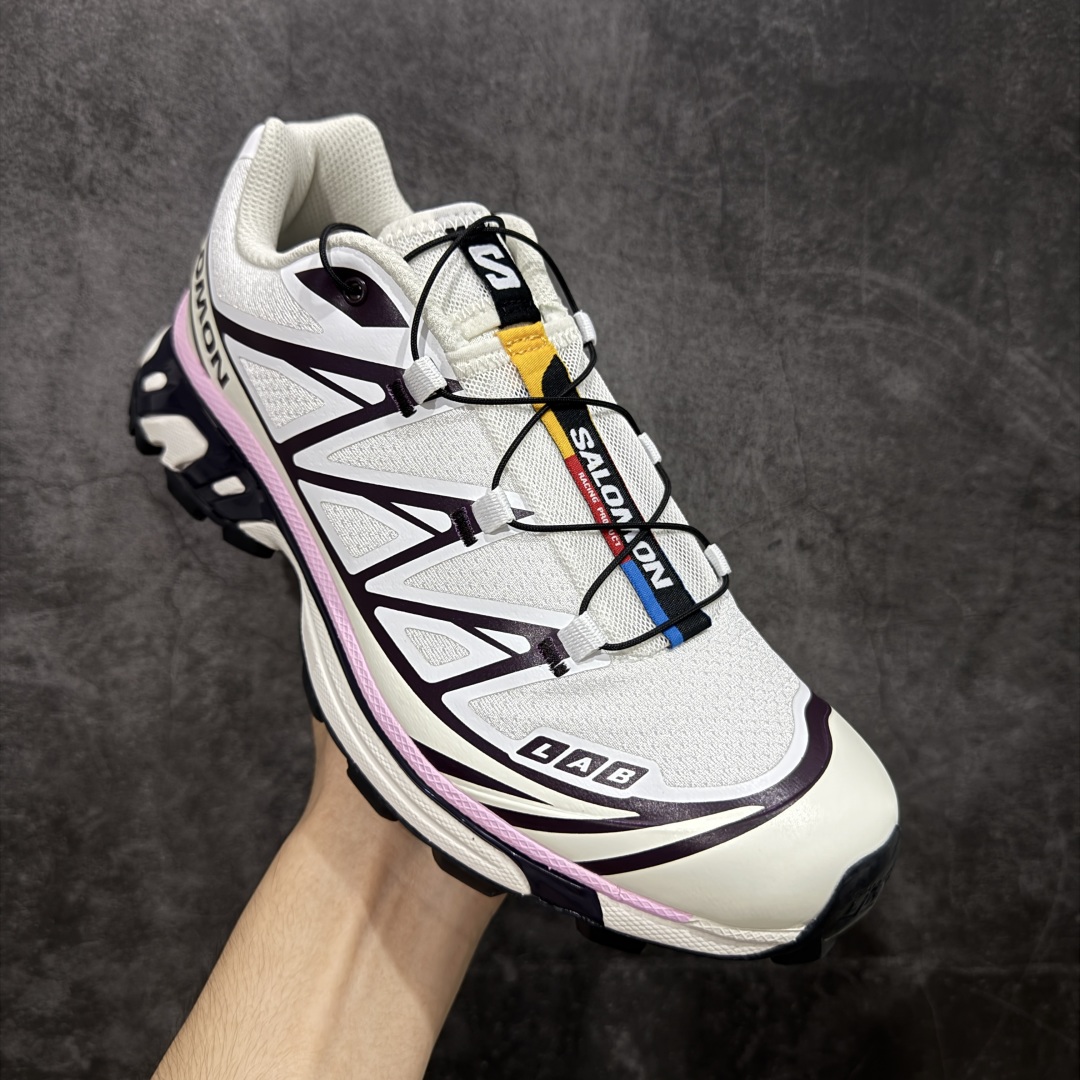 图片[3]-【S版纯原】SALOMON XT-6 萨洛蒙潮流越野机能户外功能鞋 米粉色 478646 全新版本出货 好货不怕晚 品质 细节 材料都是肉眼可以见！ 售前售后也是其它工厂无法匹敌！ 纯原外贸平台特供订单 耗时半年巨作 全套原纸板楦头开发 原厂特供网布配套加持 确保原汁原味 完美呈现版型 原档数据独家私模五层组合大底 原装Ortholite轻量化鞋垫 中底布带钢印编号 原厂TPU锁扣 进口港宝加持 后跟自然饱满 还原公司包裹性 鞋面以“锯齿”状的包裹系统呈现 在基色底之下加入了各种色点缀 将公司的最新技术和时尚前卫的造型融入耐用的长跑款式中 鞋面由 TPU 薄膜制成 并焊接在高耐磨网眼上 使其既时尚又坚固 由 ACS底盘支撑 可增强稳定性和支撑力 以及由橡胶凸耳 Contragrip外底覆盖的 EVA 缓冲中底 旨在应对崎岖的地形 鞋舌上的彩色Salomon 标签、Quicklace 系统以及鞋头、鞋舌和鞋跟上的附加品牌使细节更加完美 让穿着者可以轻松驾驭户外与通勤下的任何运动生活场景 无缝鞋身户外随意纵横 颜值与脚感兼备 出街通勤 绝对非常吸睛 你值得拥有 尺码：36 36.5 37.5 38 38.5 39 40 40.5 41 42 42.5 43 44 44.5 45-选品中心