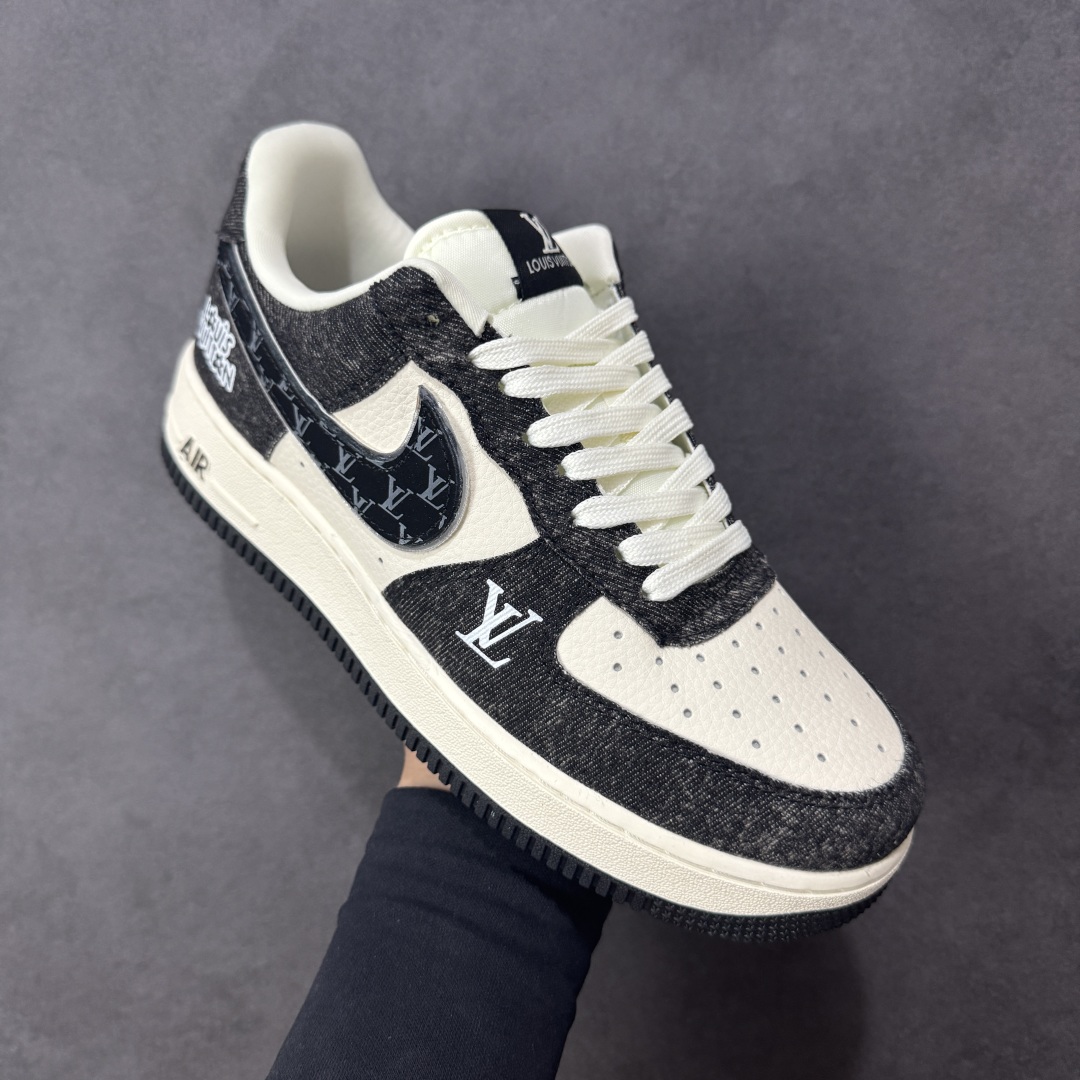 图片[3]-【定制版】Nike Air Force 1\’07 Low LV联名 双色底黑牛仔 高级定制 空军一号低帮休闲板鞋 DX1888-097  #原楦头原纸板 高级牛仔 高端定制鞋盒 原厂鞋底 超高清洁度 细节完美  尺码：36 36.5 37.5 38 38.5 39 40 40.5 41 42 42.5 43 44 44.5 45 编码：HXSB310320-选品中心