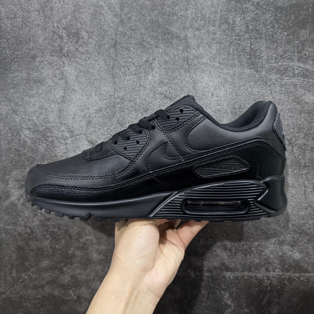 图片[2]-【顶级芯片版】Nike Air Max 90 舒适 复古 合成革减震防滑透气 低帮 休闲跑步鞋 纯黑皮面 CZ5594-001 鞋舌标可扫码 海外欧州过验版 原纸版原楦头 顶级90款问市 开发数月 原版开发 多道QC质检 鞋型完美复刻 原厂级别工艺 正确色卡 正确气垫蓝光 正确大底 独家私模 采用进口头层牛皮拼接 定位高端市场 行业标杆工艺 尺码：39 40 40.5 41 42 42.5 43 44 44.5 45 46-选品中心