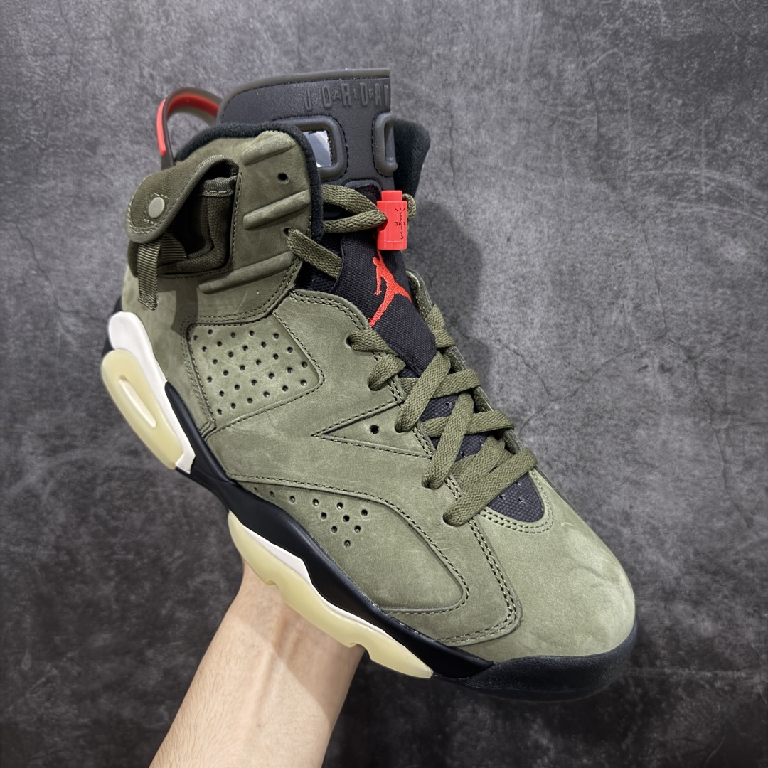 图片[3]-【DG2.0】Travis Scott x Air Jordan 6 AJ6 TS复古文化篮球鞋“军绿夜光鬼脸” CN1084-200 AJ6军绿口袋 顶级细节 多双原鞋拆解开发 进口麂皮皮料 立体公整口袋 原厂后跟刺绣 饱满粗细同步 区分市面过细刺绣 原厂锁扣配件按压回弹声音清脆 原厂定型 后跟完美效果 无各种添加操作 全新正确细节 正确3M反光夜光大底 尺码：40 40.5 41 42 42.5 43 44 44.5 45 46 47.5-选品中心