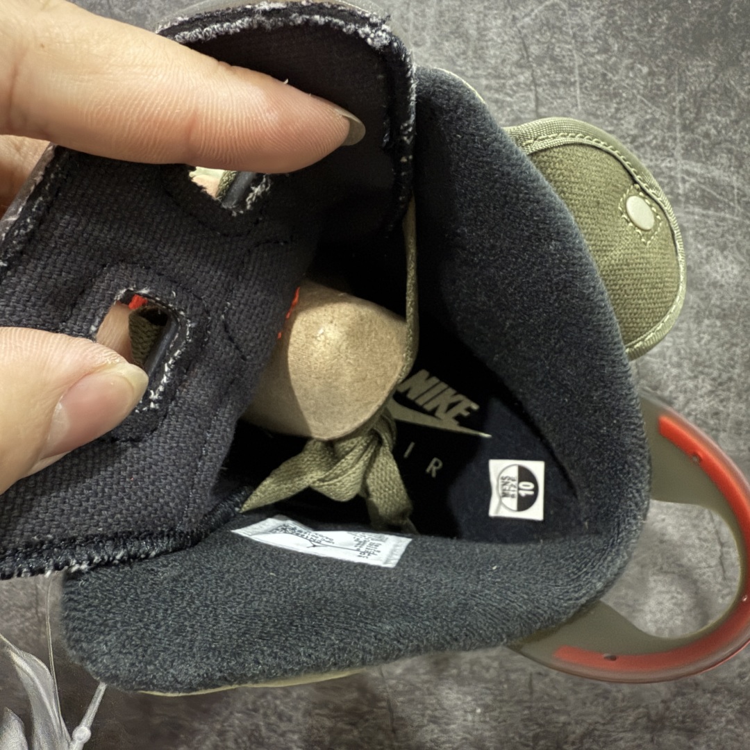 图片[7]-【DG2.0】Travis Scott x Air Jordan 6 AJ6 TS复古文化篮球鞋“军绿夜光鬼脸” CN1084-200 AJ6军绿口袋 顶级细节 多双原鞋拆解开发 进口麂皮皮料 立体公整口袋 原厂后跟刺绣 饱满粗细同步 区分市面过细刺绣 原厂锁扣配件按压回弹声音清脆 原厂定型 后跟完美效果 无各种添加操作 全新正确细节 正确3M反光夜光大底 尺码：40 40.5 41 42 42.5 43 44 44.5 45 46 47.5-选品中心