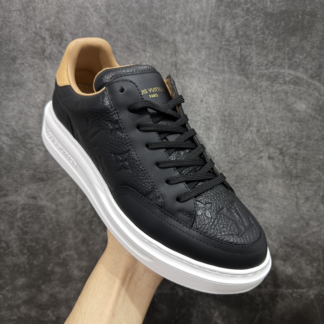 图片[3]-【海淘代购版】LOUIS VUITTON LV Beverly Hills 牛皮 圆头系带 低帮 时尚板鞋 男款 黑色 海淘代购同渠道品质 高端零售 外贸充正专供 原版购入开发 ZP级全套包装 完美楦型 正确卡色 大底TPU 质感媲美原版 细节与原版一致 请注意区分市面通货材 尺码：38 39 40 41 42 43 44 45 46-选品中心