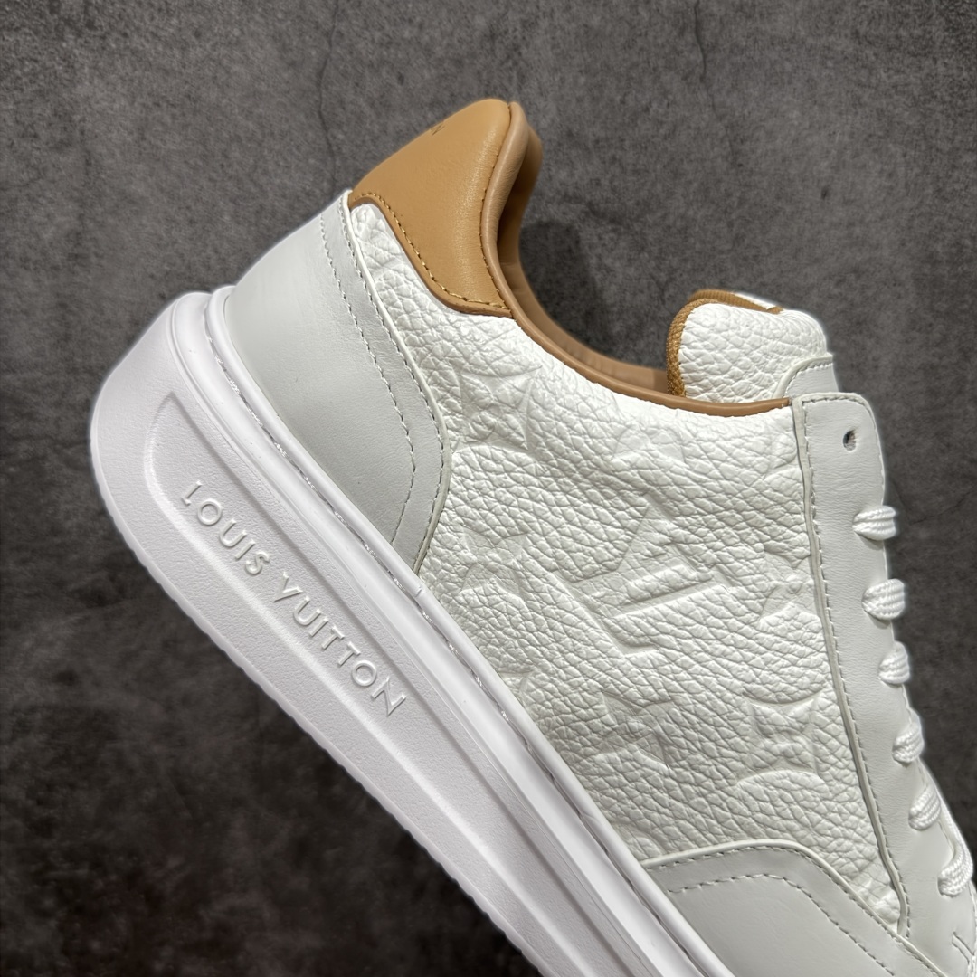 图片[7]-【海淘代购版】LOUIS VUITTON LV Beverly Hills 牛皮 圆头系带 低帮 时尚板鞋 男款 白色 海淘代购同渠道品质 高端零售 外贸充正专供 原版购入开发 ZP级全套包装 完美楦型 正确卡色 大底TPU 质感媲美原版 细节与原版一致 请注意区分市面通货材 尺码：38 39 40 41 42 43 44 45 46-选品中心