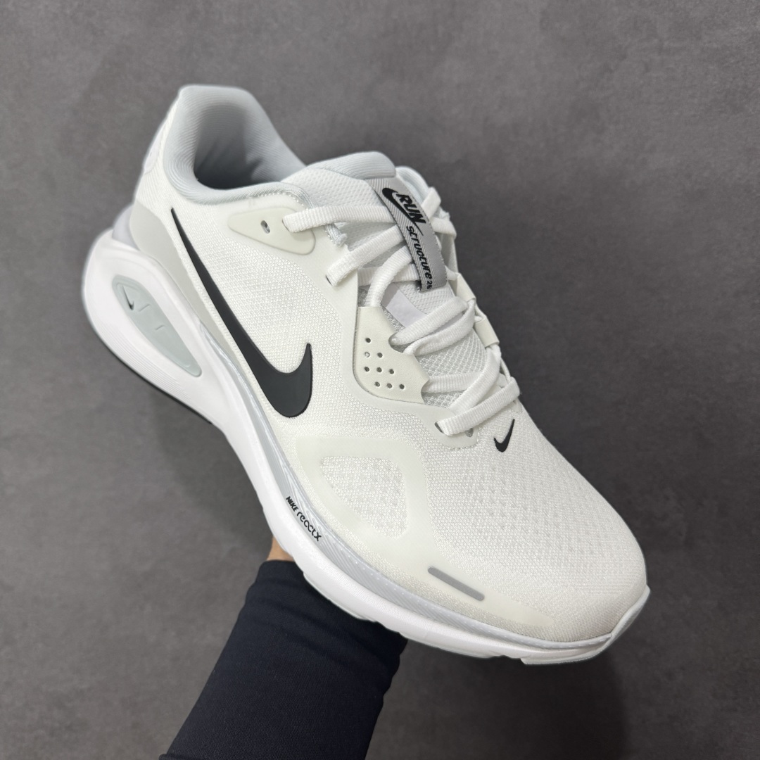 图片[3]-【RS纯原版】NK Zoom Structure 26代 缓震舒适轻量跑步鞋 鞋面采用聚酯纤维网面材质制作。鞋身整体轻盈舒适透气，整体颜色非常协调，简约风格，让日穿的穿搭更时尚。前掌搭载Air Zoom气垫，中底采用ReactX泡棉减震科技。 货号：HJ1102-100 尺码：36 36.5 37.5 38 38.5 39 40 40.5 41 42 42.5 43 44 44.5 45 46-选品中心