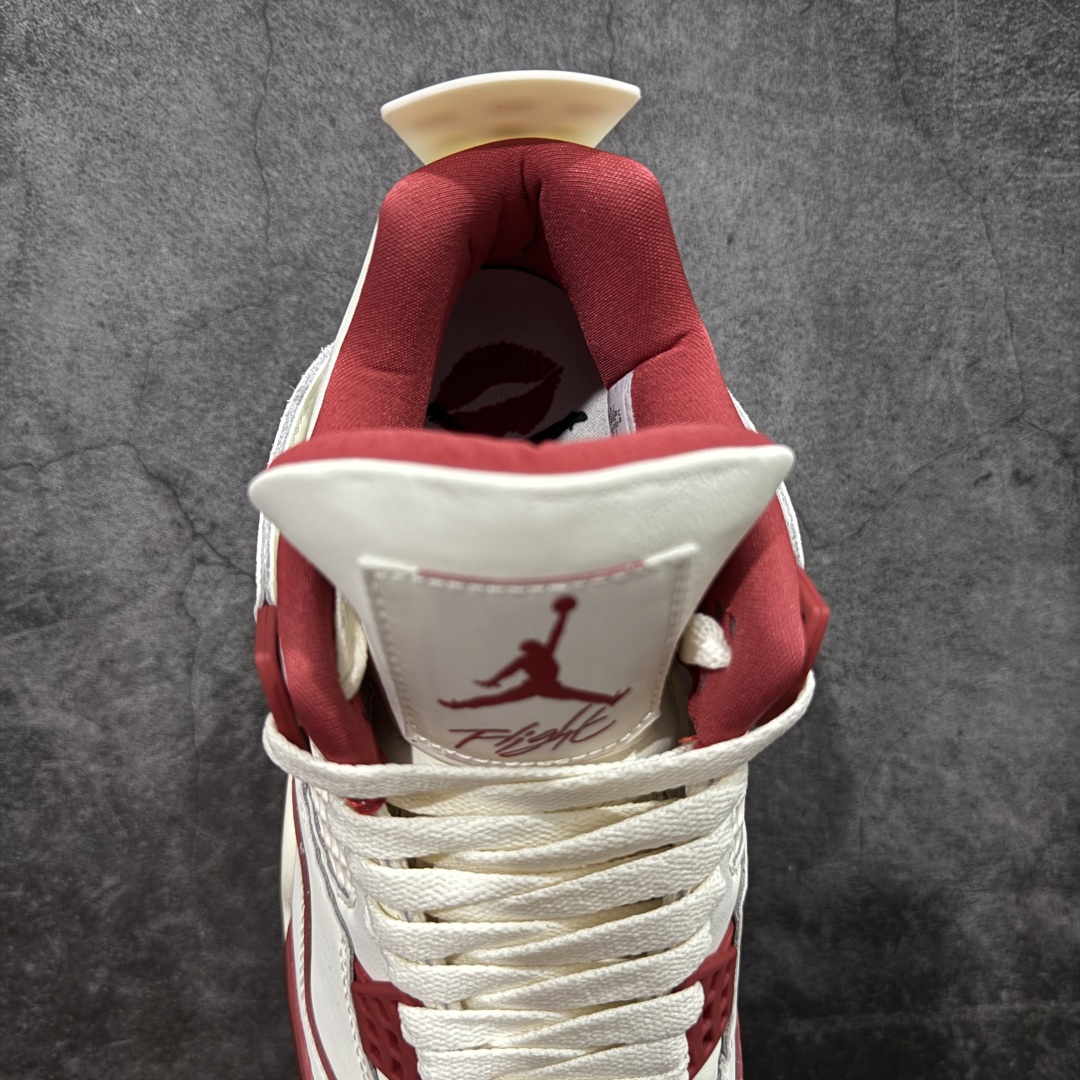 图片[8]-【原厂版】Air Jordan AJ4 白米红情人节 新晋AJ外贸大厂全新生产线出品 整体版型质感 用料细节都绝不含糊 同价位无敌 原鞋开发原楦原纸板同源开发 完美呈现乔4的版型 内侧正确双色网格77 还原细节 原厂皮料 正确气垫颜色 正确网格工艺 正确拉帮工艺 全鞋原装材料制作 原档案原模具打造 支持全方位与正品对比 尺码：40 40.5 41 42 42.5 43 44 44.5 45 46 47.5 48.5-选品中心
