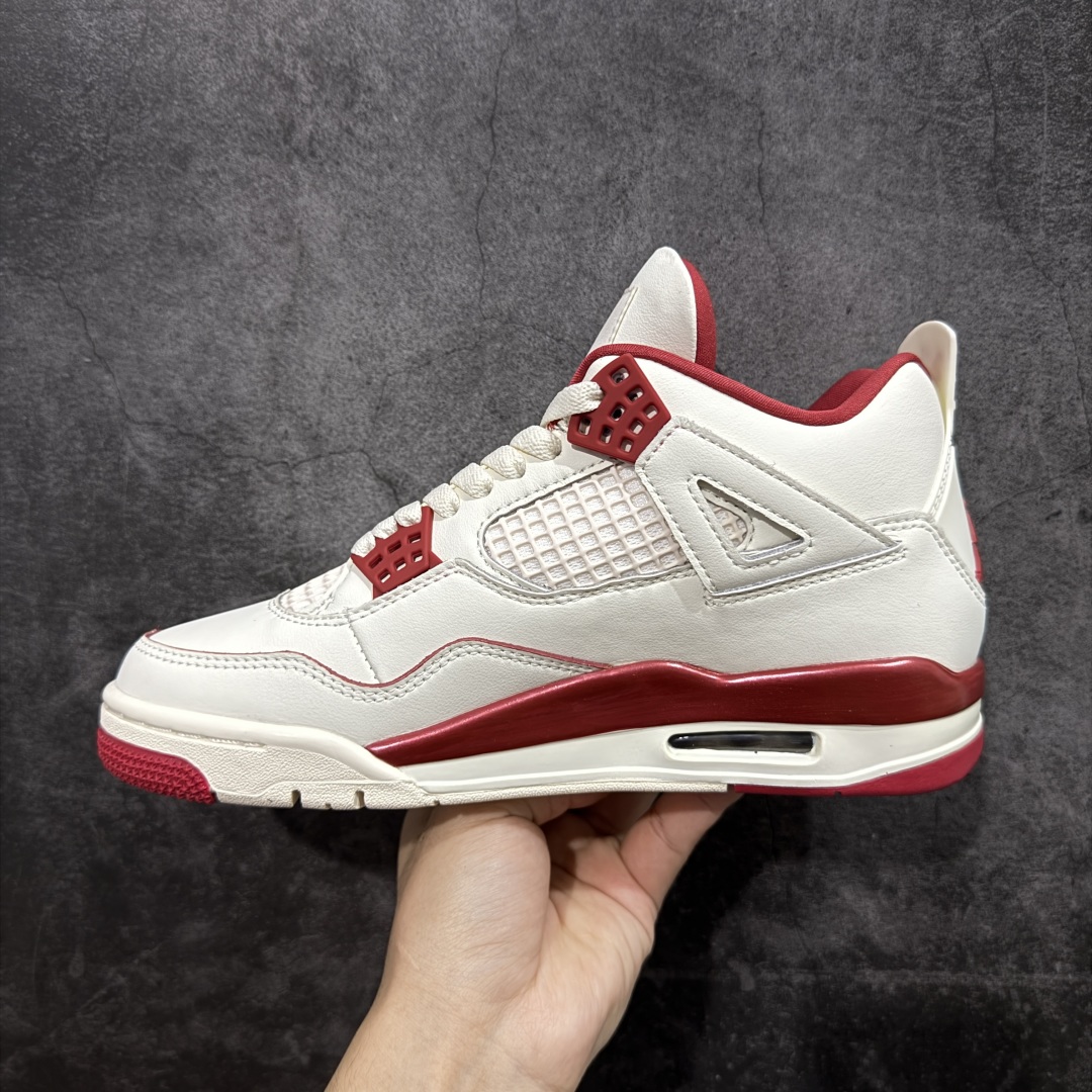 图片[2]-【原厂版】Air Jordan AJ4 白米红情人节 新晋AJ外贸大厂全新生产线出品 整体版型质感 用料细节都绝不含糊 同价位无敌 原鞋开发原楦原纸板同源开发 完美呈现乔4的版型 内侧正确双色网格77 还原细节 原厂皮料 正确气垫颜色 正确网格工艺 正确拉帮工艺 全鞋原装材料制作 原档案原模具打造 支持全方位与正品对比 尺码：40 40.5 41 42 42.5 43 44 44.5 45 46 47.5 48.5-选品中心