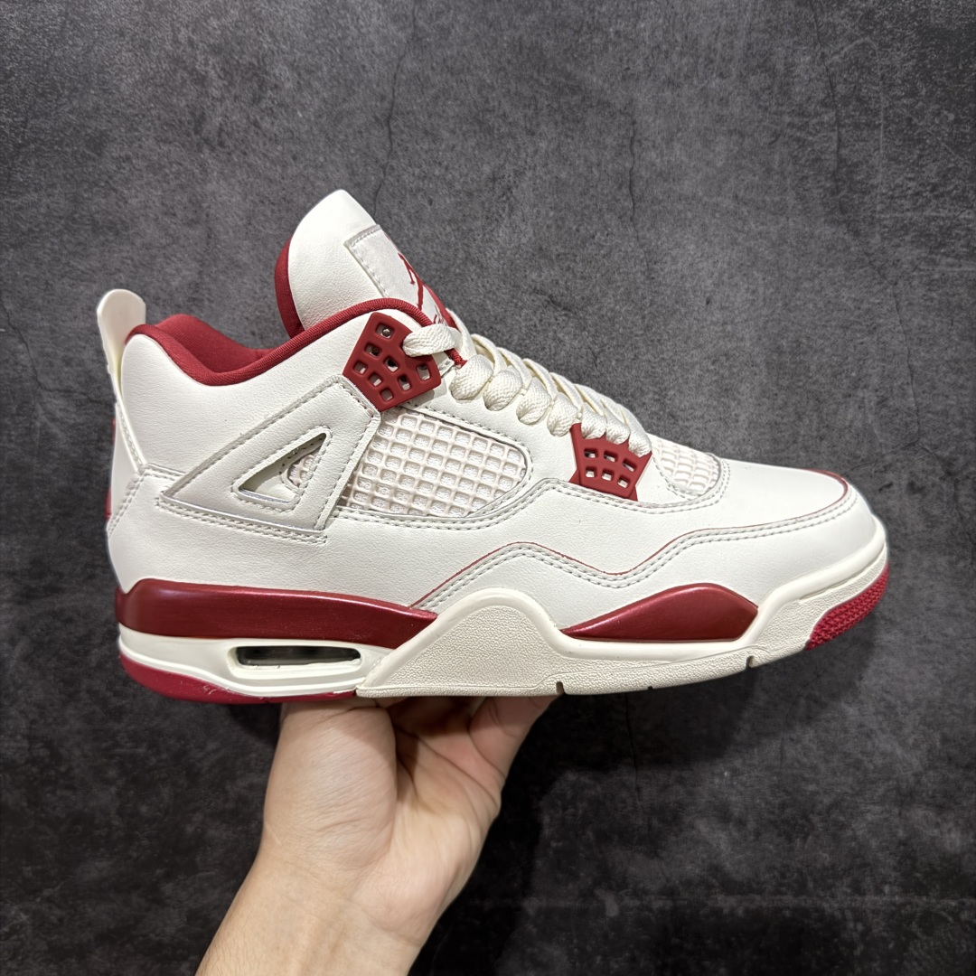 【原厂版】Air Jordan AJ4 白米红情人节 新晋AJ外贸大厂全新生产线出品 整体版型质感 用料细节都绝不含糊 同价位无敌 原鞋开发原楦原纸板同源开发 完美呈现乔4的版型 内侧正确双色网格77 还原细节 原厂皮料 正确气垫颜色 正确网格工艺 正确拉帮工艺 全鞋原装材料制作 原档案原模具打造 支持全方位与正品对比 尺码:40 40.5 41 42 42.5 43 44 44.5 45 46 47.5 48.5-选品中心