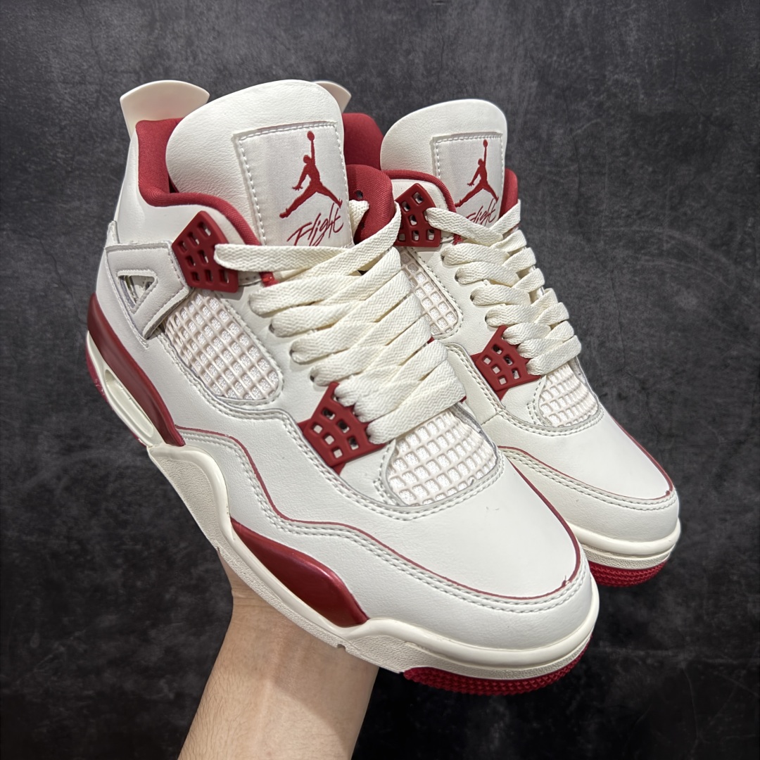 【原厂版】Air Jordan AJ4 白米红情人节 新晋AJ外贸大厂全新生产线出品 整体版型质感 用料细节都绝不含糊 同价位无敌 原鞋开发原楦原纸板同源开发 完美呈现乔4的版型 内侧正确双色网格77 还原细节 原厂皮料 正确气垫颜色 正确网格工艺 正确拉帮工艺 全鞋原装材料制作 原档案原模具打造 支持全方位与正品对比 尺码:40 40.5 41 42 42.5 43 44 44.5 45 46 47.5 48.5-选品中心