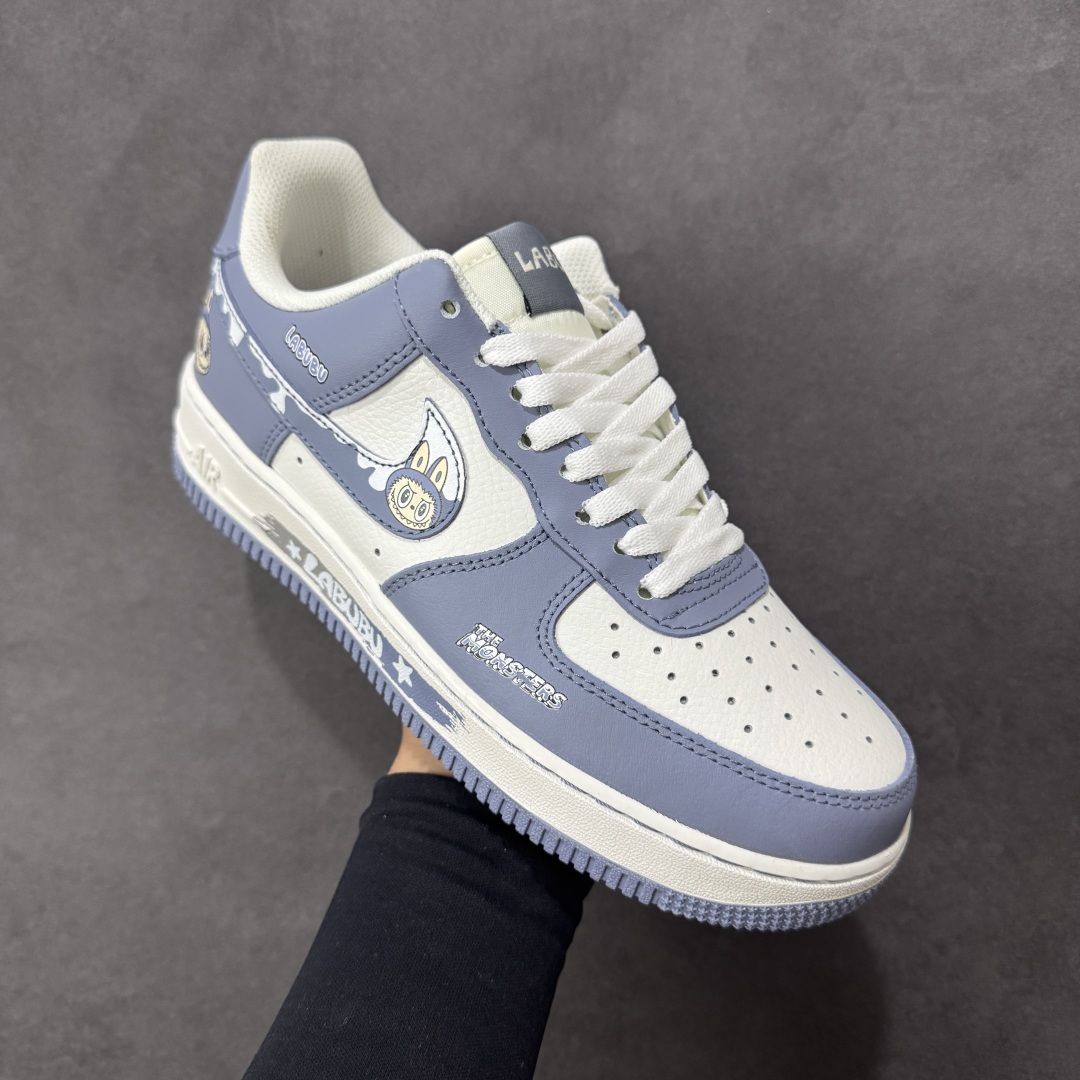 图片[3]-【定制版】NIke Air Force 1 \’07 Low “灰蓝涂鸦拉布布”空军一号 低帮 运动鞋 休闲鞋 折边针车 工艺难度大 原楦头原纸板 原装鞋盒 定制五金配件 内置全掌气垫 原厂鞋底 货号：KJ5188-004 尺码：36 36.5 37.5 38 38.5 39 40 40.5 41 42 42.5 43 44 44.5 45 编码：HXSA310320-选品中心