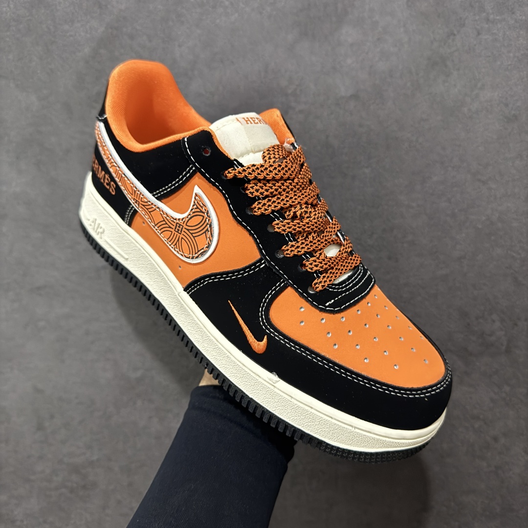 图片[3]-【定制版】Nike Air Force 1 07 HERMES 联名 黑橙 货号：XL1979-112 尺码：36 36.5 37.5 38 38.5 39 40 40.5 41 42 42.5 43 44 44.5 45 编码：HXSA310320-选品中心