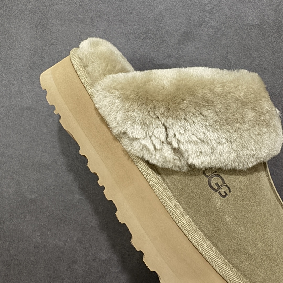 图片[6]-【SP顶级版】UGG DISQUETTE 拖鞋 秋冬羊毛一体雪地靴 W/1122550 原代工厂隆丰A级真羊毛皮一体完全遵循正平正品，精选A级羊皮毛一体材质，内里毛绒如云朵般包裹双脚，白带恒温属性一寒锁温抗冻，股季透气排湿，让双脚时刻处于干爽舒适的状态，轻量化设计搭配柔韧鞋底，每一步都似踩在软垫上，再加上贴合足型的弧度与足跟支撑，无论是居家休憩,外出通勤还是日常跑腿，全天行走也无负担。 从经典高筒靴到简约拖鞋，从基础中性色到潮流设计，既能与牛仔裤、卫衣打造随性日常，也能搭配裙子、男女同款更能轻松适配情侣穿搭。 优质羊皮毛天生耐磨损，搭配扎实工艺与防水科技加持，能抵御日常磨损与雨雪侵袭。一双穿数年仍能保持柔软质感💪🏻 尺码：35-40-选品中心