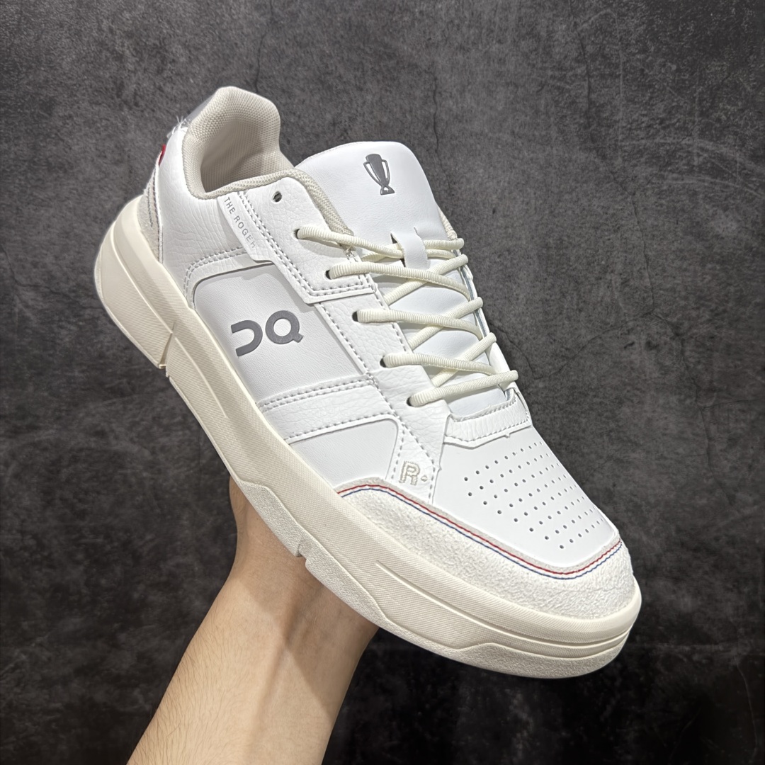 图片[3]-【公司级】THE Roger Clubhouse 复古单品 费德勒 x On 昂跑 减震舒适板鞋 #鞋款以网球为灵感的运动休闲鞋，大胆的复古外观与革新科技融合，助力运动生活的活力探索，让你尽享全天候舒适；多层叠加的环保人造皮革打造富有质感的鞋面，结合缝线、透气孔细节，体现恰到好处的复古美学。多款配色打破网球场的固有规则，带来焕然一新的视觉享受 货号：3MF10541534 尺码：36 37.5 38 39 40 41 42 43 44 45 编码：AYB230240-选品中心