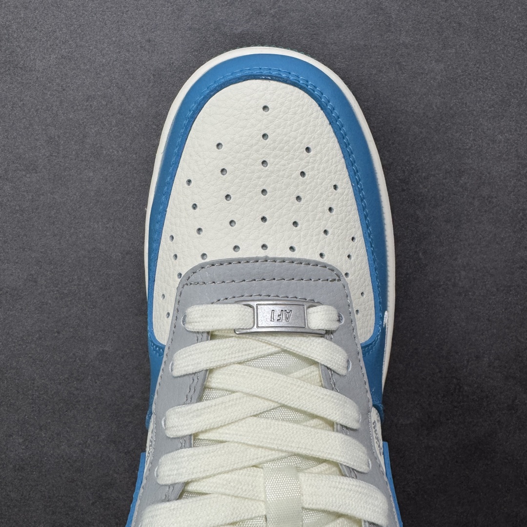 图片[8]-【定制版】Nike Air Force 1\’07 Low 斯图西联名 奶白蓝灰 空军一号低帮休闲板鞋  #定制鞋盒 超高清洁度 皮料切割干净无任何毛边 细节完美 货号：XD2588-607  尺码：36 36.5 37.5 38 38.5 39 40 40.5 41 42 42.5 43 44 44.5 45-选品中心