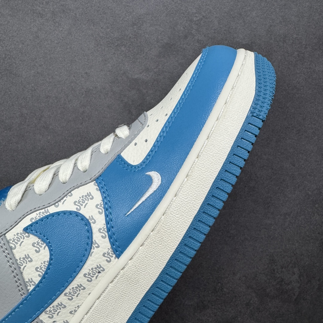 图片[5]-【定制版】Nike Air Force 1\’07 Low 斯图西联名 奶白蓝灰 空军一号低帮休闲板鞋  #定制鞋盒 超高清洁度 皮料切割干净无任何毛边 细节完美 货号：XD2588-607  尺码：36 36.5 37.5 38 38.5 39 40 40.5 41 42 42.5 43 44 44.5 45-选品中心