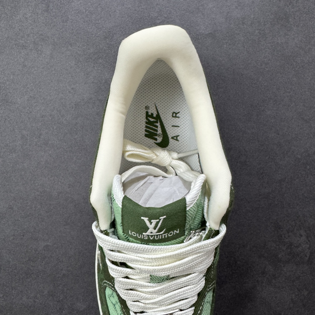 图片[7]-【定制版】Nike Air Force 1\’07 Low LV联名 浅绿墨绿 空军一号低帮休闲板鞋  #防水牛仔布双拼 工艺难度大 原楦头原纸板 高端定制鞋盒 原厂鞋底 超高清洁度 细节完美 货号：YF9511-822  尺码：36 36.5 37.5 38 38.5 39 40 40.5 41 42 42.5 43 44 44.5 45-选品中心