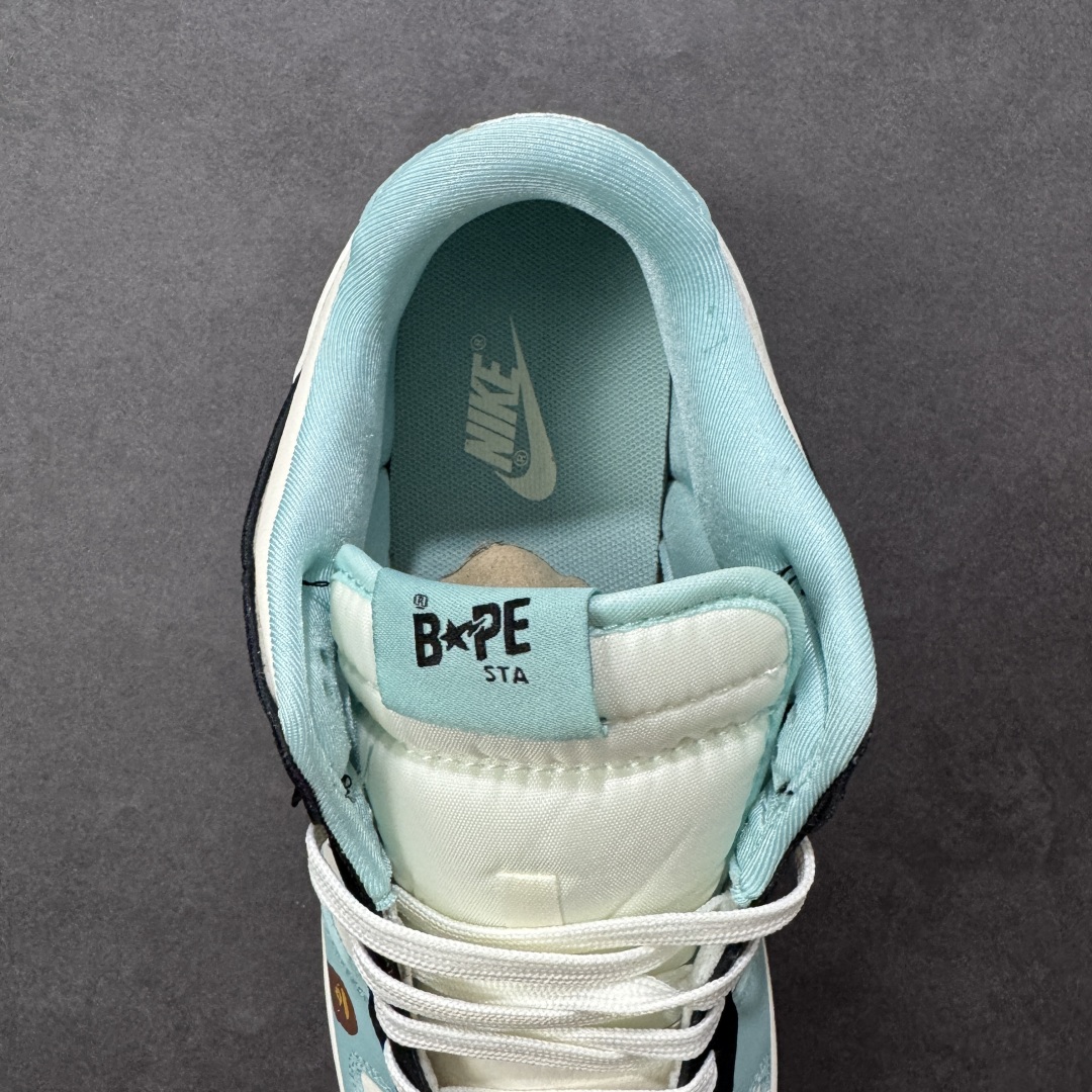 图片[7]-【定制版】NK SB Dunk Low x BAPE 低帮猿人头联名蓝白小勾 纯原大厂出品 极力推荐 原装头层材料 独家版型蒸餾加工 帶來的是更好的视觉和脚感体验 大厂纯原品质出货 清洁度 电绣工艺 皮料切割干净无任何毛边 细节完美 货号：SJ8888-002 尺码：36 36.5 37.5 38 38.5 39 40 40.5 41 42 42.5 43 44 44.5 45-选品中心