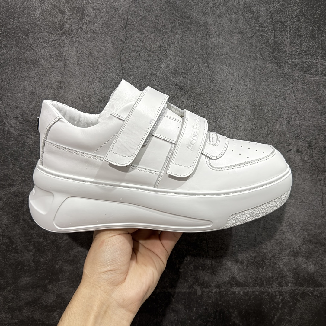 【New Star版本】Acne Studios Steffey Velcro Strap Sneakers 维可搭扣系列低帮笑脸魔术贴厚底老爹风休闲运动鞋 厚底可增高7CM. 各种风格都能驾驭. 适合各种场景搭配购入原版开发皮料辅料按原鞋标准定制独立磨具区别市面流通版本佛山大厂出品出厂经过QC质检 细节 品控到位 完全遵循原版工艺打造 女鞋广东原产 原楦开发纸版楦型 配置防尘袋及包装物 采用粒面头层小牛皮革鞋面材质 内嵌灌注式PU缓震乳胶脚垫 原数据开发光泽TPU防变形增厚橡胶大底 尺码:35-40-选品中心