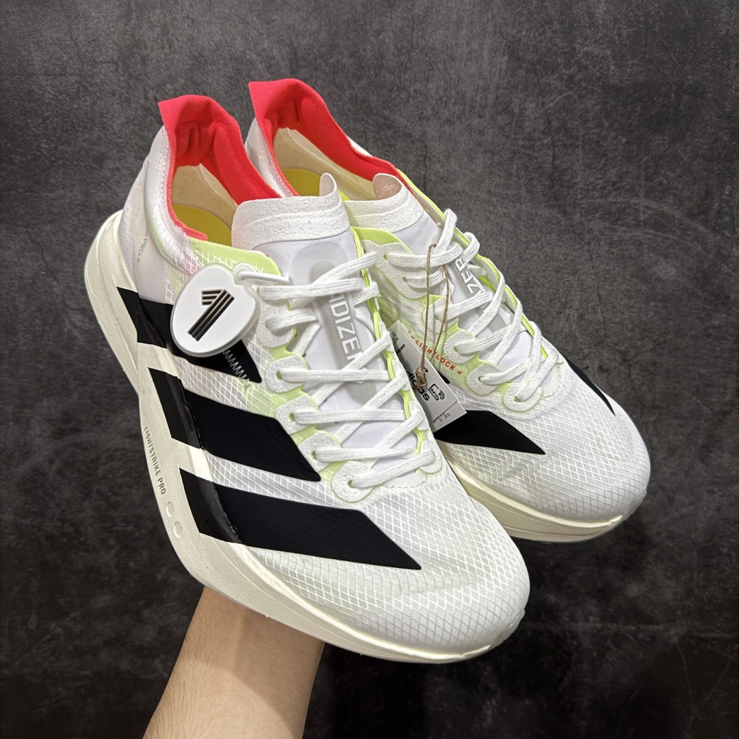 【NO.1纯原】Adidas Adizero Adios Pro 4 M竞训跑步鞋 首发配色 JR1094 市场独一档品质 区别所有版本 原鞋购入开发数月 原材料 原档案打造 细节版型一比一 独立双层组合底私模. 搭配ENERGYRODS 2.0真碳柱,每一步都动力满满 鞋面用的是Lightlock技术,轻透又贴合,就像给脚定制的一样。 中底是全掌Lightstrike Pro泡棉,软弹感超绝 真正一比一还原真实脚感💪🏻 女鞋货号JR1163.男鞋货号JR1094. 尺码:36 36.5 37 38 38.5 39 40 40.5 41 42 42.5 43 44 44.5 45 46-选品中心