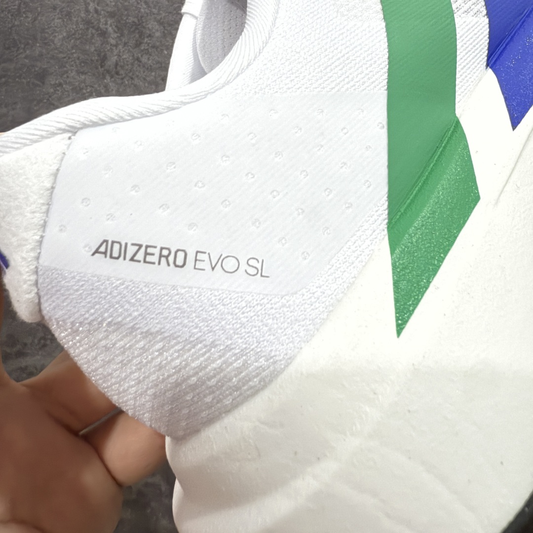 图片[3]-【PK版】AD Adizero Evo SL M 白蓝零度系列马拉松轻量竞速运动跑鞋 KI3393 原材料 内置碳板 原厂网纱潮流 超临界发泡大底 脚感软弹度与原版非常接近 细节目前市场最接近原版品质 尺码：36 36.5 37.5 38 38.5 39 40 40.5 41 42 42.5 43 44 44.5 45-选品中心