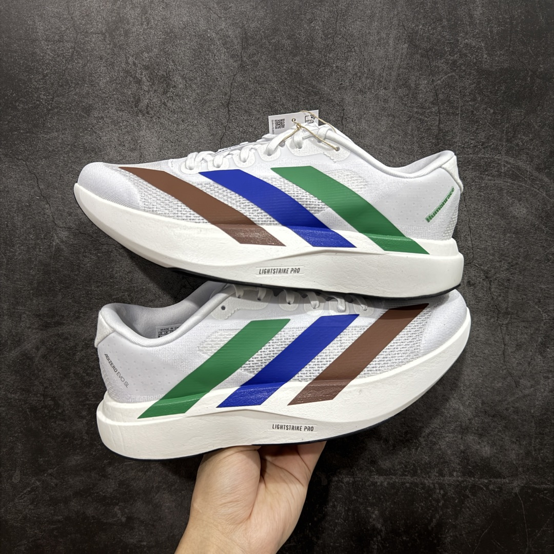 【纯原】AD Adizero Evo SL M 白蓝零度系列马拉松轻量竞速运动跑鞋 KI3393原材料 