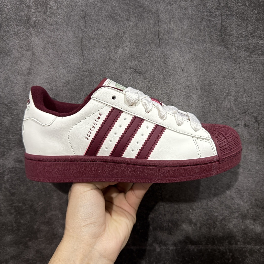 【H1纯原】阿迪达斯/三叶草Adidas Originals Superstar II 经典贝壳头系列低帮百搭休闲运动板鞋“皮革米白酒红”KJ6981 男女鞋真标半码制 升级原楦原纸版开发 采用牛剖革鞋面材质。2020改良全包围鞋垫 正确2020版鞋底模具及扇贝头盖片❗ 尺码：35⅔ 36 36⅔ 37⅓ 38 38⅔ 39⅓ 40 40⅔ 41⅓ 42 42⅔ 43⅓ 44 44⅔ 45-选品中心