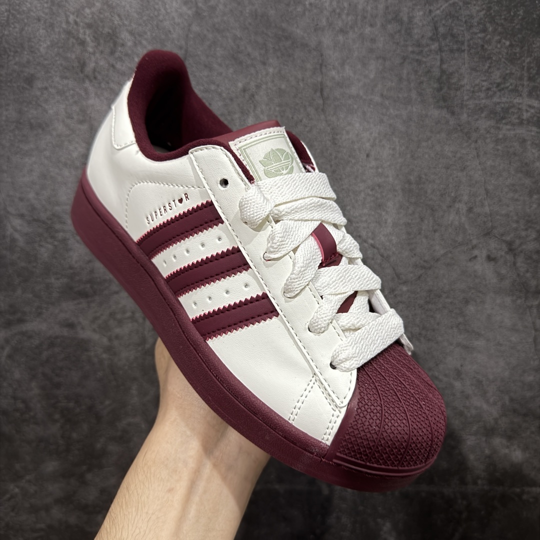图片[3]-【H1纯原】阿迪达斯/三叶草Adidas Originals Superstar II 经典贝壳头系列低帮百搭休闲运动板鞋“皮革米白酒红”KJ6981 男女鞋真标半码制 升级原楦原纸版开发 采用牛剖革鞋面材质。2020改良全包围鞋垫 正确2020版鞋底模具及扇贝头盖片❗ 尺码：35⅔ 36 36⅔ 37⅓ 38 38⅔ 39⅓ 40 40⅔ 41⅓ 42 42⅔ 43⅓ 44 44⅔ 45-选品中心