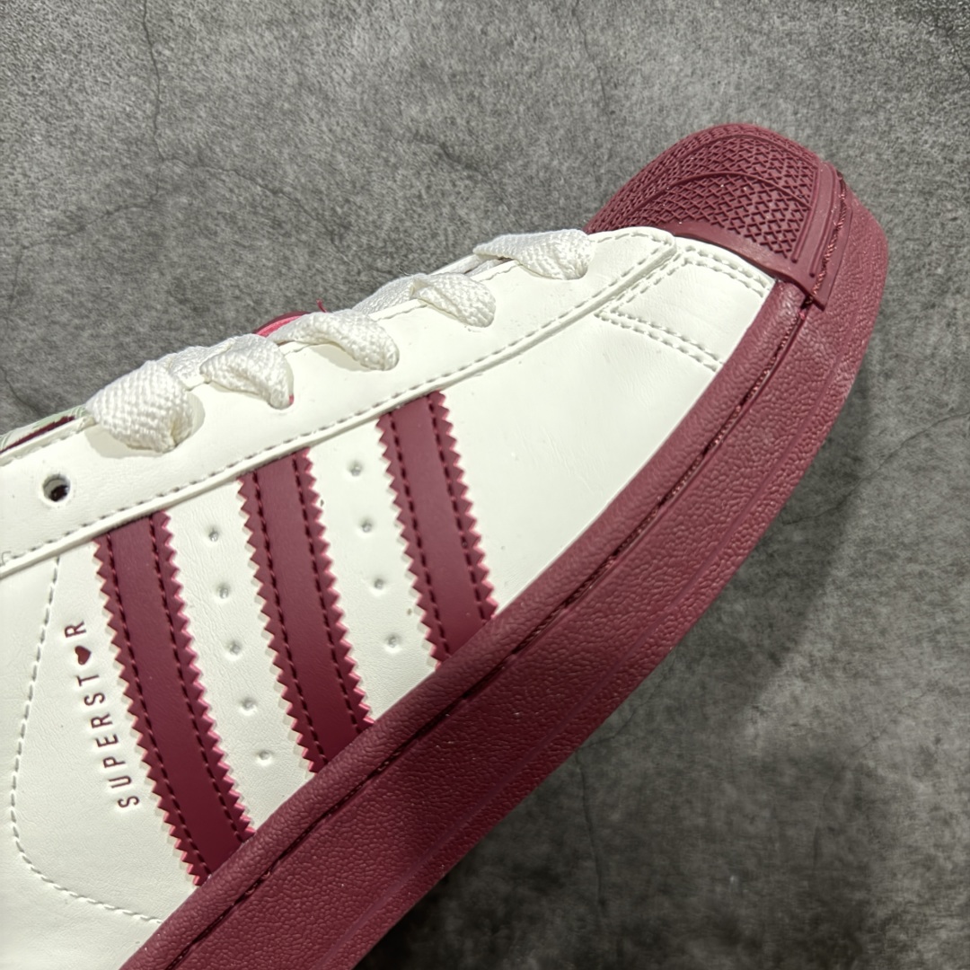 图片[6]-【H1纯原】阿迪达斯/三叶草Adidas Originals Superstar II 经典贝壳头系列低帮百搭休闲运动板鞋“皮革米白酒红”KJ6981 男女鞋真标半码制 升级原楦原纸版开发 采用牛剖革鞋面材质。2020改良全包围鞋垫 正确2020版鞋底模具及扇贝头盖片❗ 尺码：35⅔ 36 36⅔ 37⅓ 38 38⅔ 39⅓ 40 40⅔ 41⅓ 42 42⅔ 43⅓ 44 44⅔ 45-选品中心
