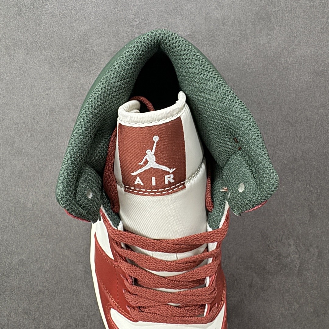 图片[7]-【K版纯原】头层 耐克Nike Air Jordan 1 Mid\”Tan/Red beans\”AJ1乔丹一代中帮经典复古文化休闲运动篮球鞋 采用组合牛剖革鞋面材质#中底注胶孔内置真Sole气垫#原数据开发模具大底 货号：DQ8426-105 尺码：36～46B 编码：YQA240250-选品中心