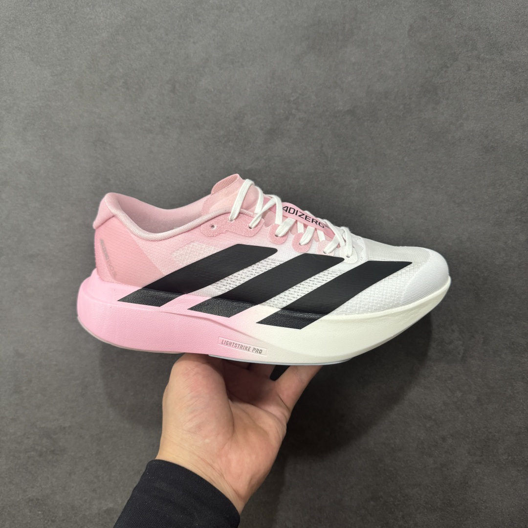 【公司级】Ad Adizero Evo SL 轻盈跑鞋 耐磨减震专业跑步鞋 冲向目标，一路向前，不断挑战和突破自我 无论是平时训练还是马拉松，让这款adidas跑步鞋伴你畅快开跑 兼具舒适性和结构感，搭载Lightstrike科技，为步伐注入活力 货号：JH6205 尺码：36 36.5 37 38 38.5 39 40 40.5 41 42 42.5 43 44 44.5 45 编码：FSB210220-选品中心